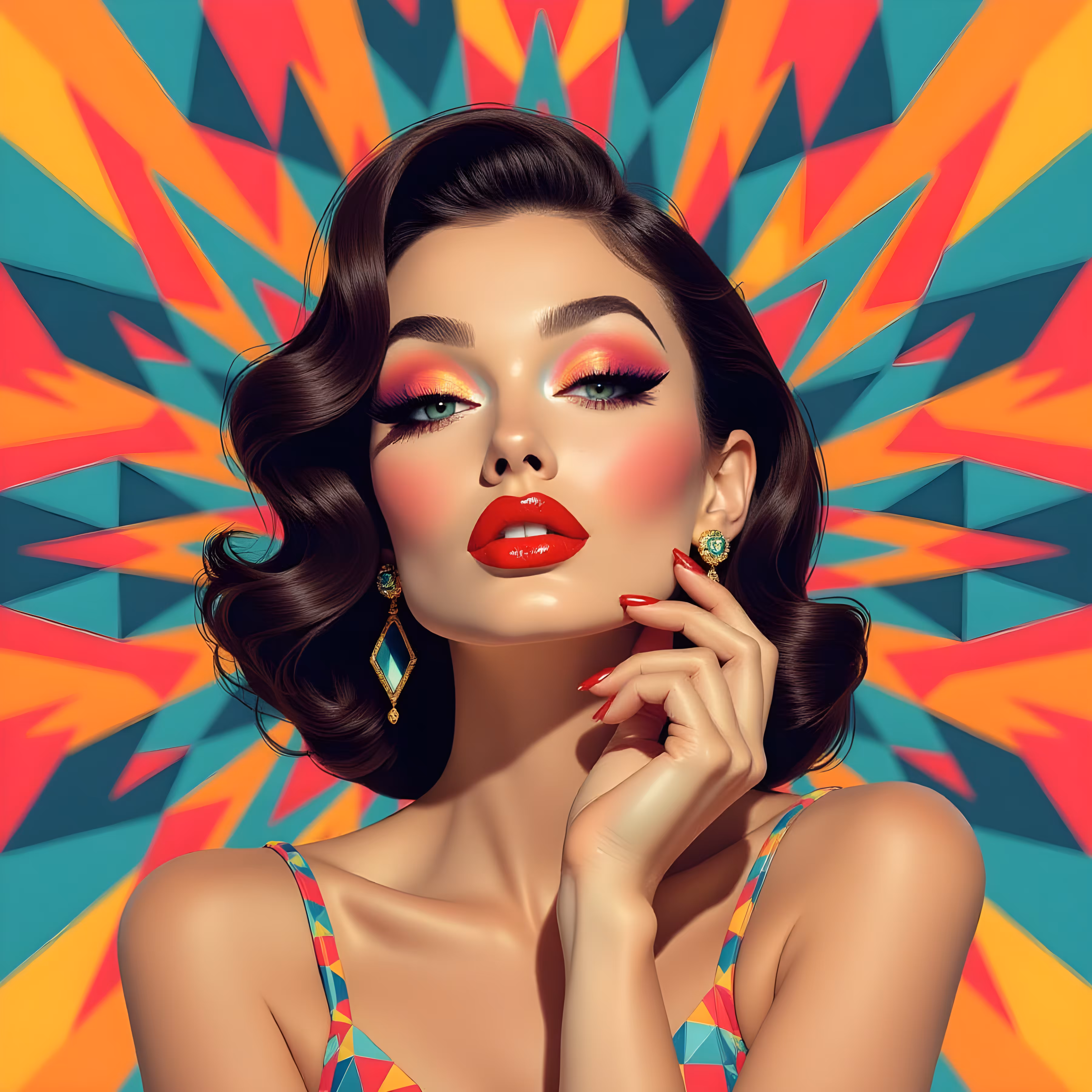 Velvet Muse — Neo-Cubist Icon