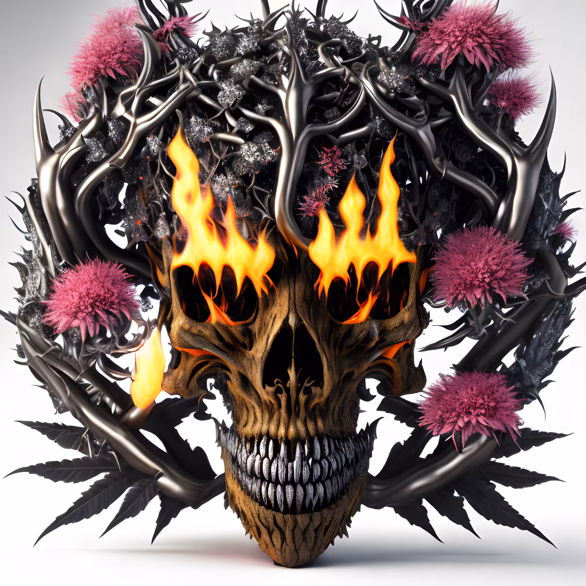 100% text prompt AI : Melt by fire