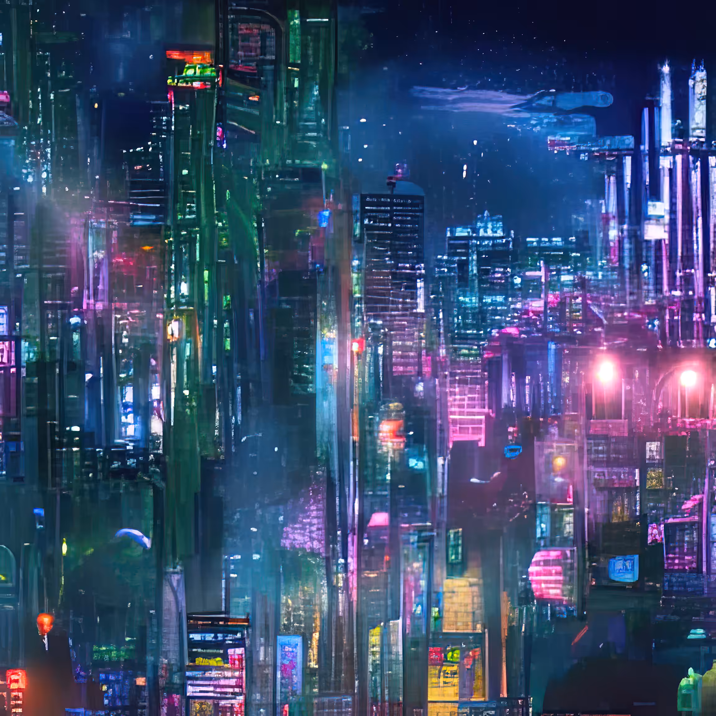 cyberpunk city panorama night 1491438387