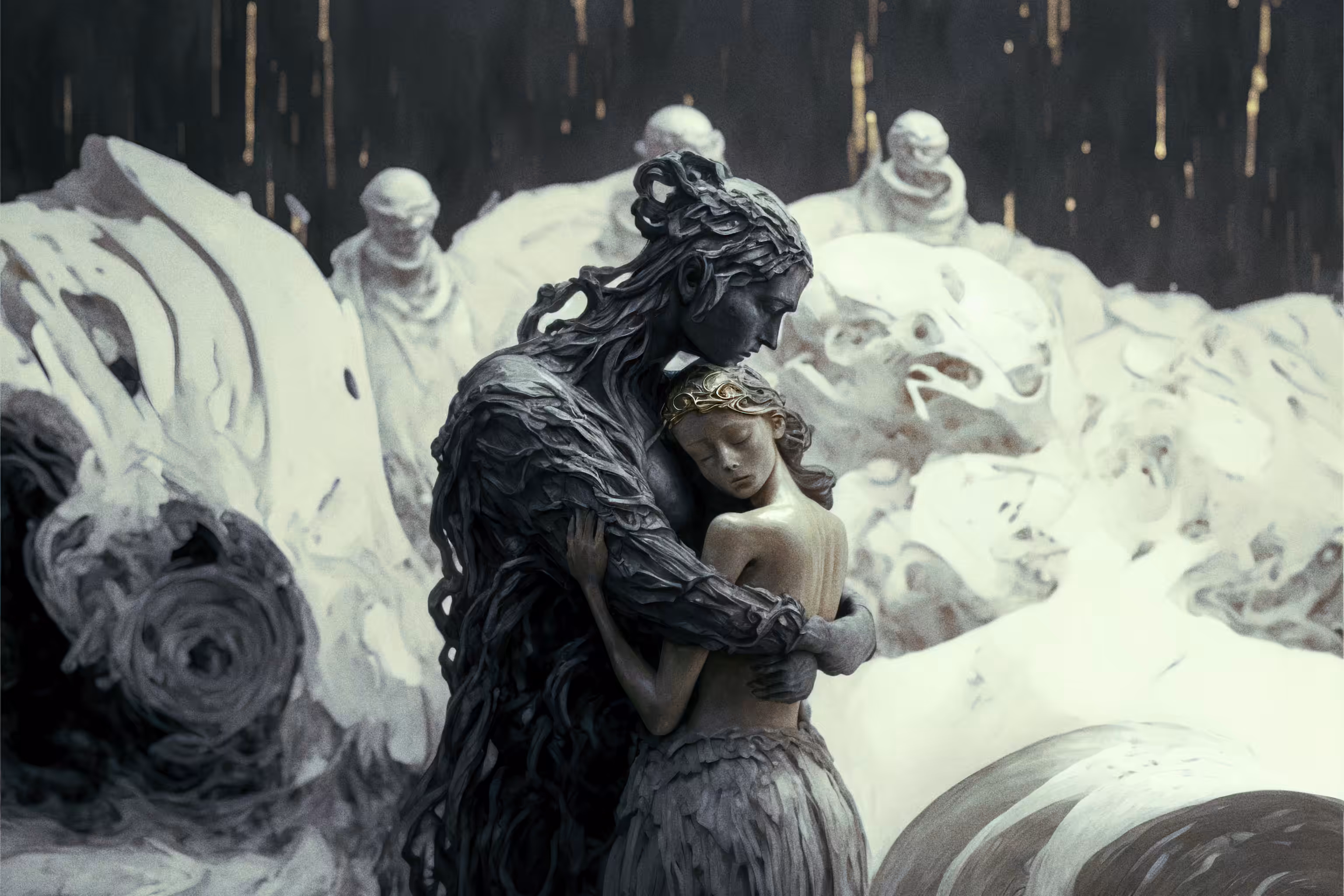 In embrace. Winter.