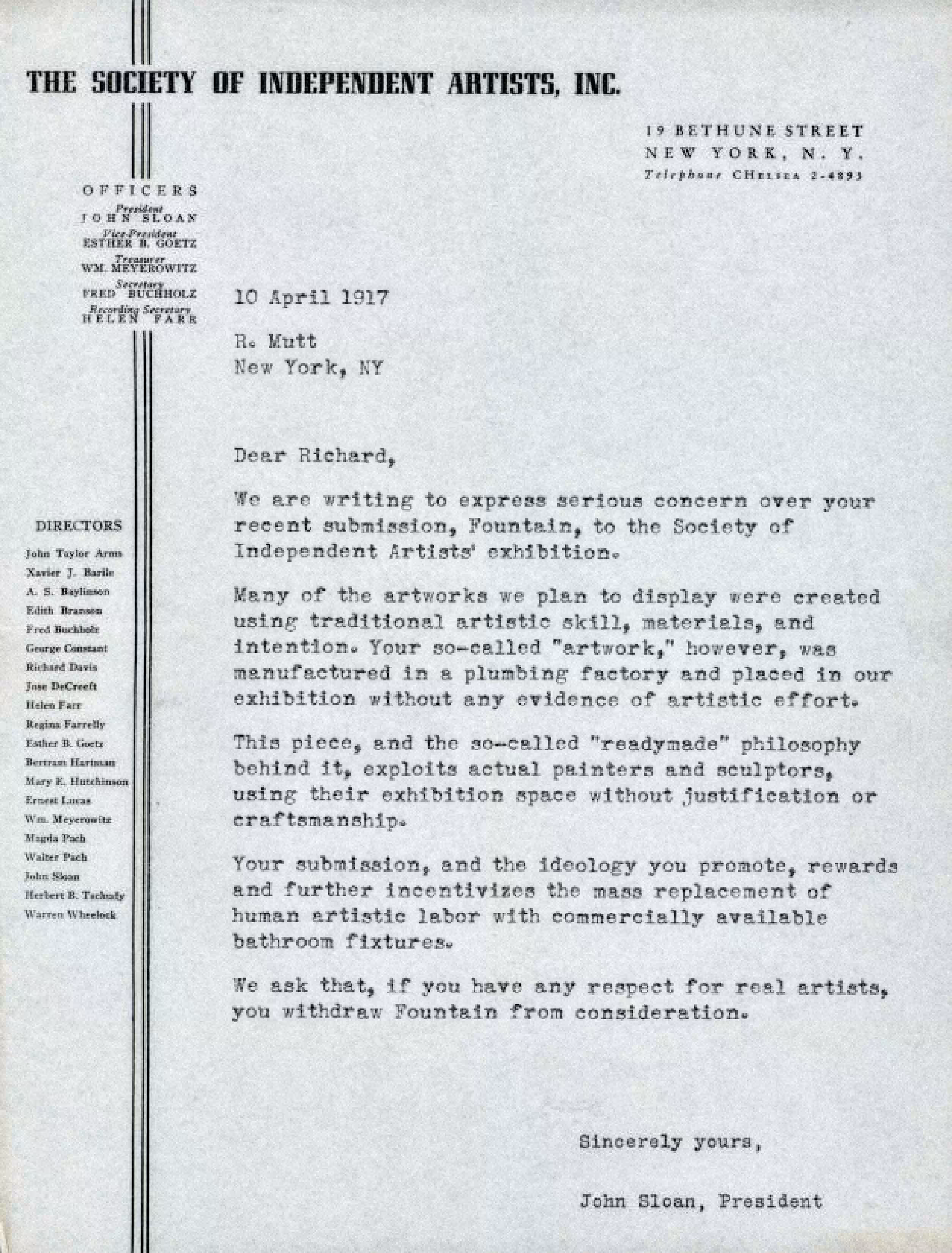 Dear Richard,