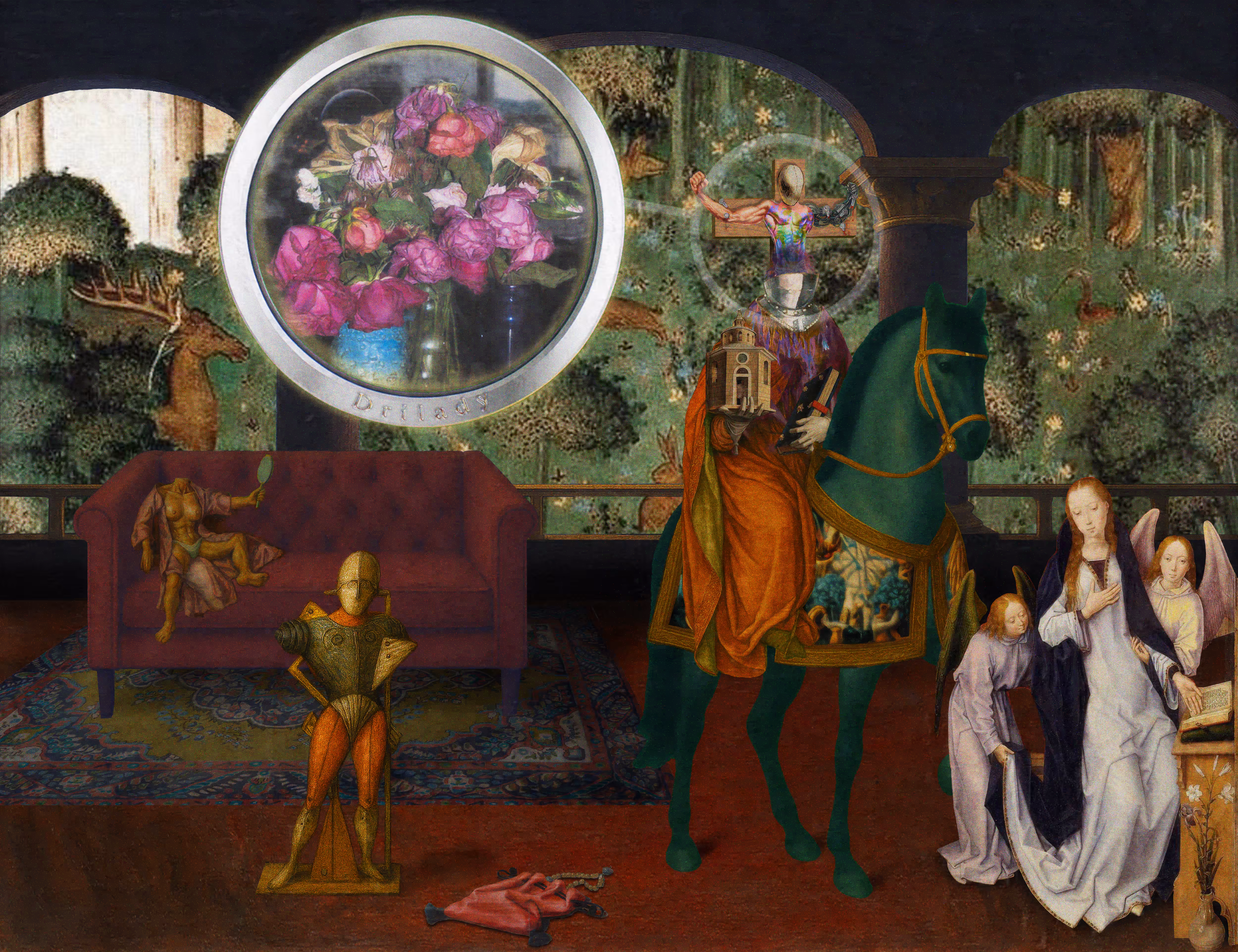 The Pilgrim's Living Room Crucifixion; Mona Lisa Hyper-Gamble by Parker Ito