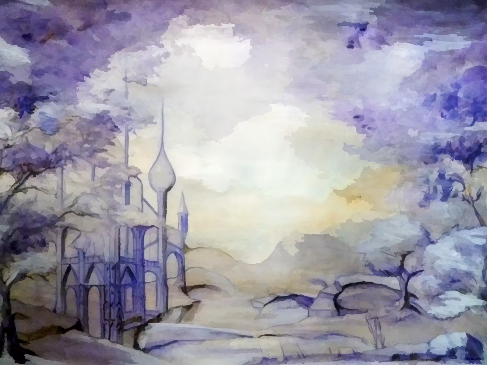 Fantasy watercolor landscape 0007