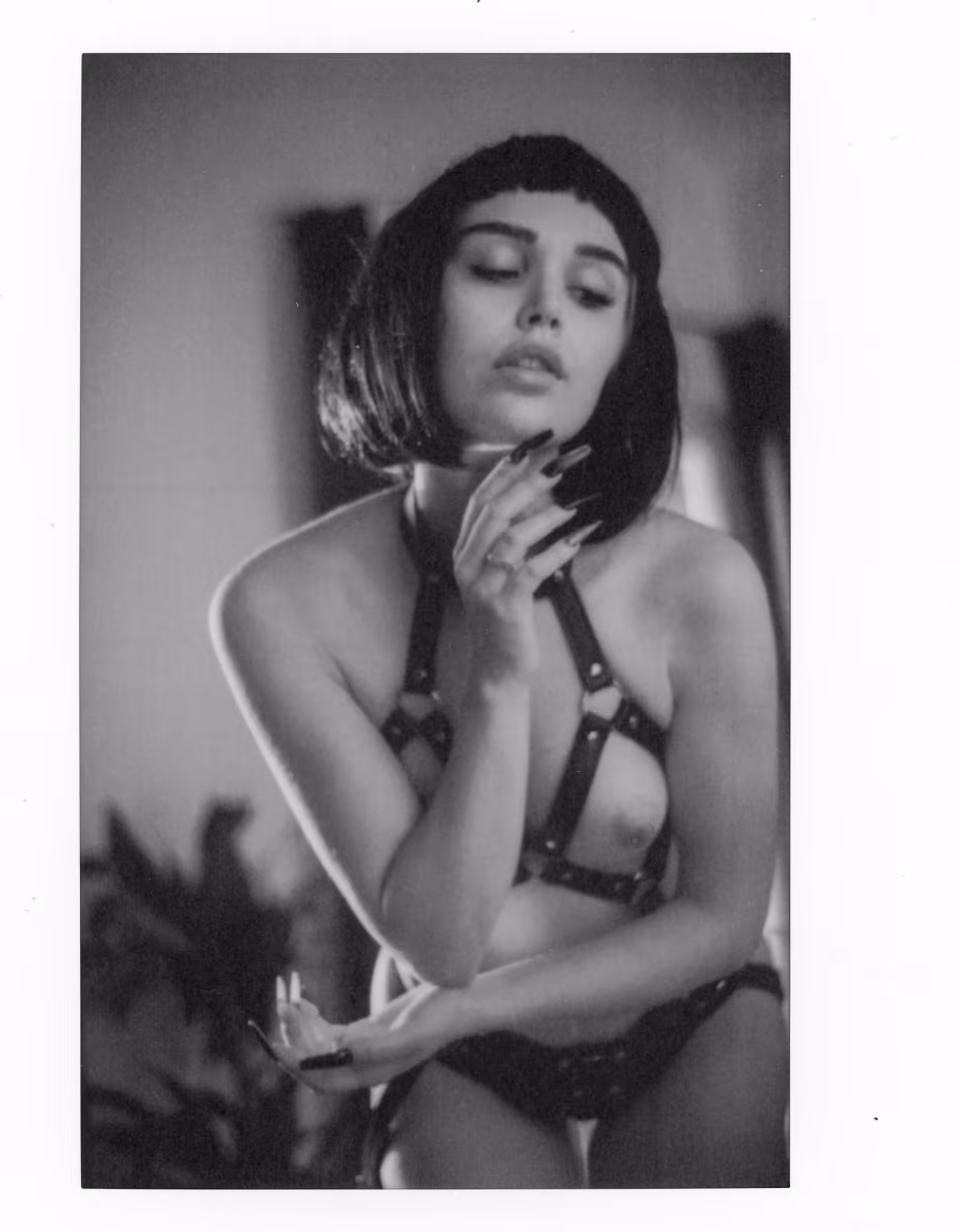 Leather harness noir nude instax wide expired 