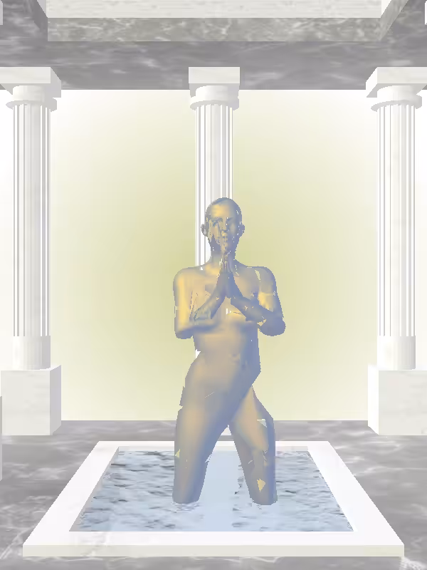 HeavenComputer: The Praying Sunlit Cobalt Woman #3451
