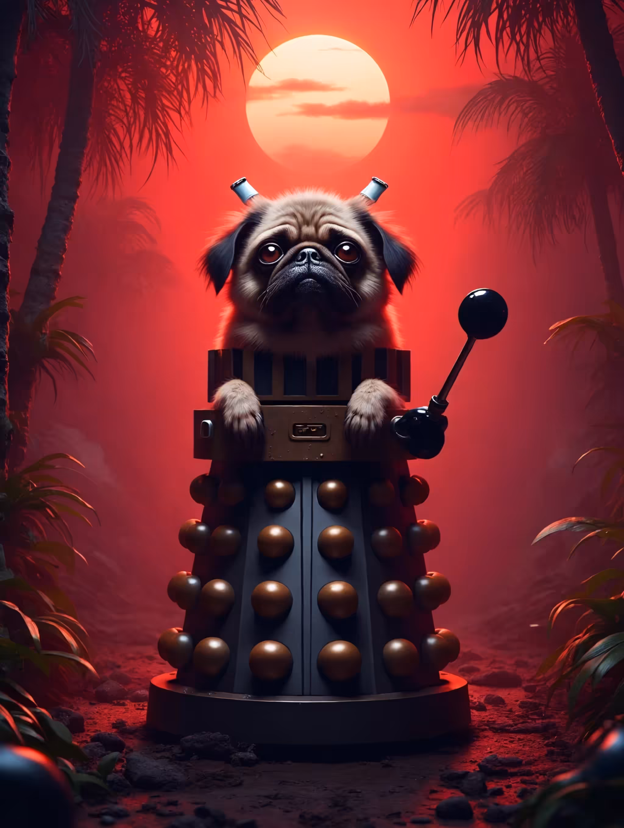 Dalek the Pug - Jungle edition 