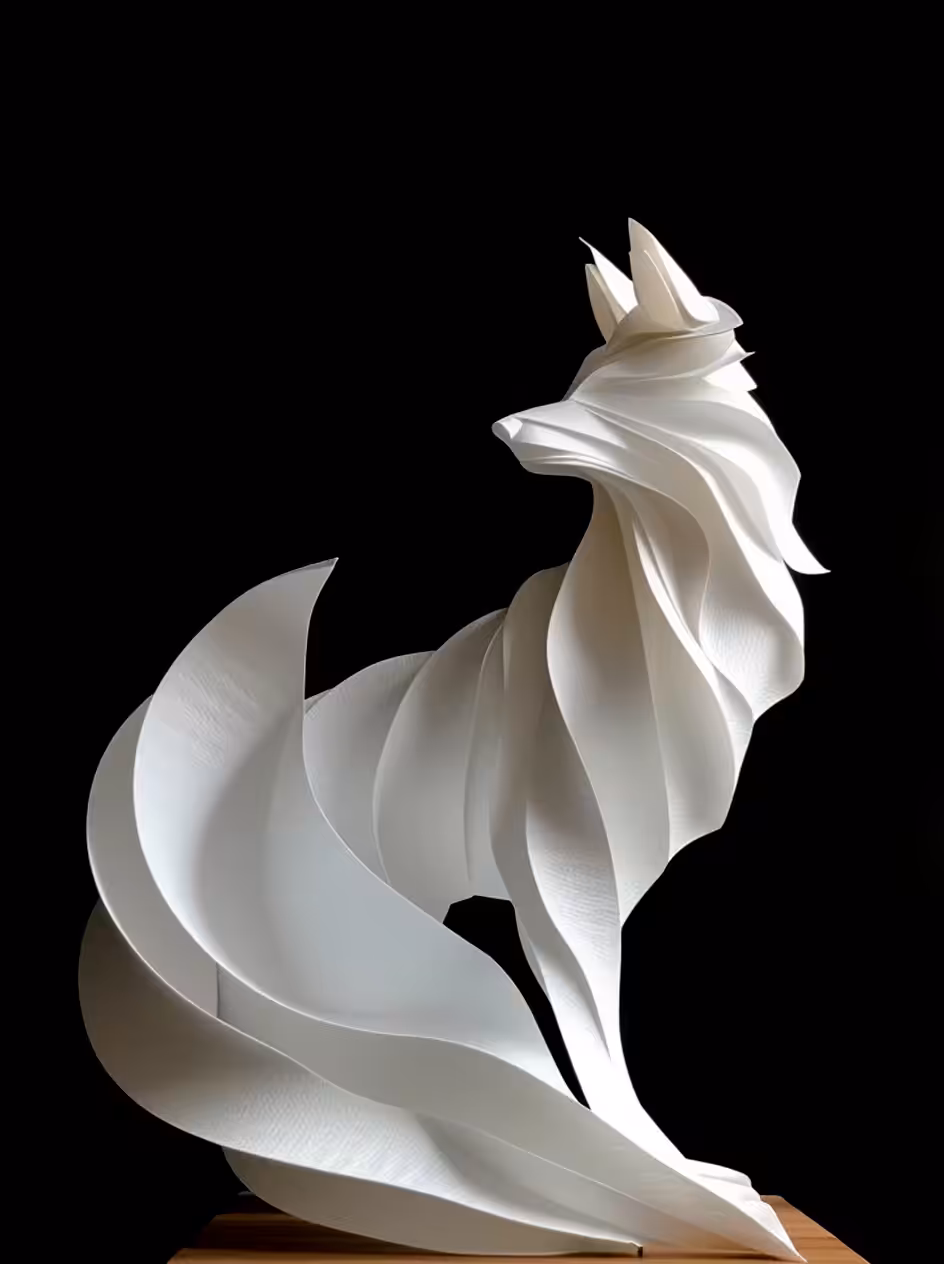 Wolf Paper Sculpture
