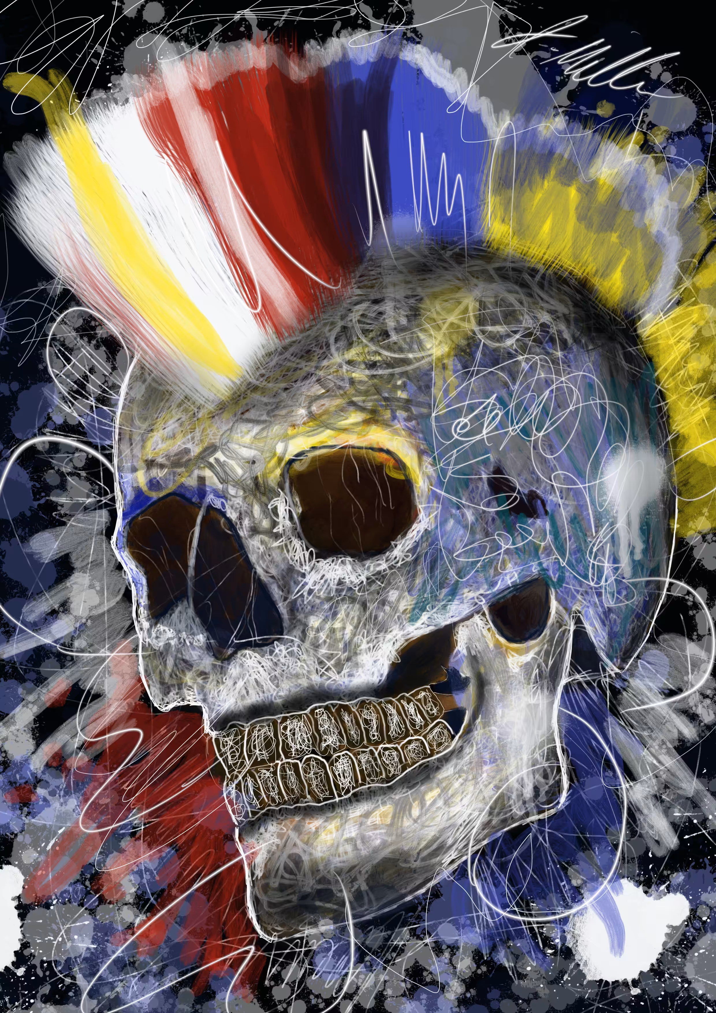 scribble skull