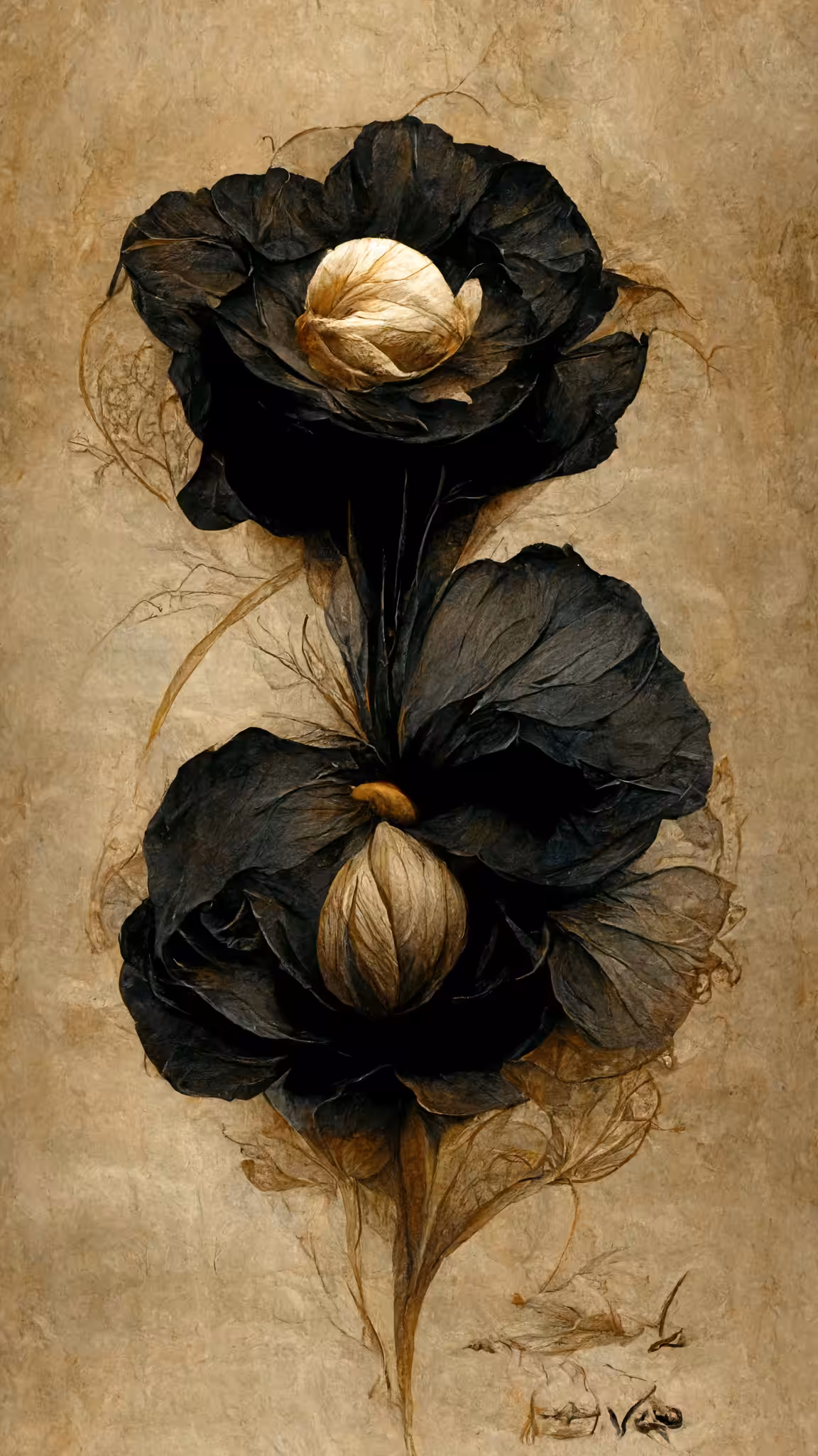 Black Vendela Rose Study
