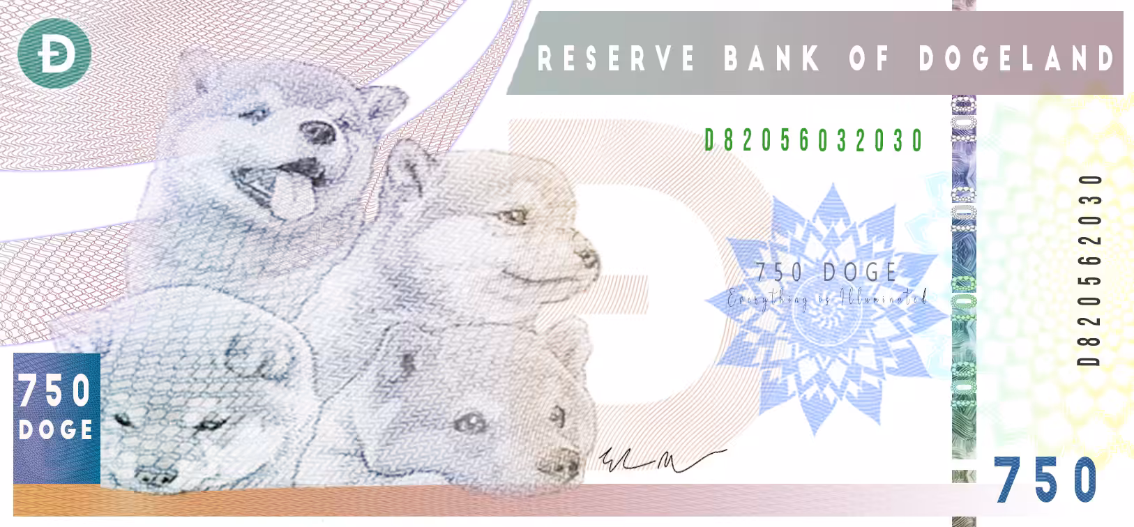 750 Dogecoin Banknote