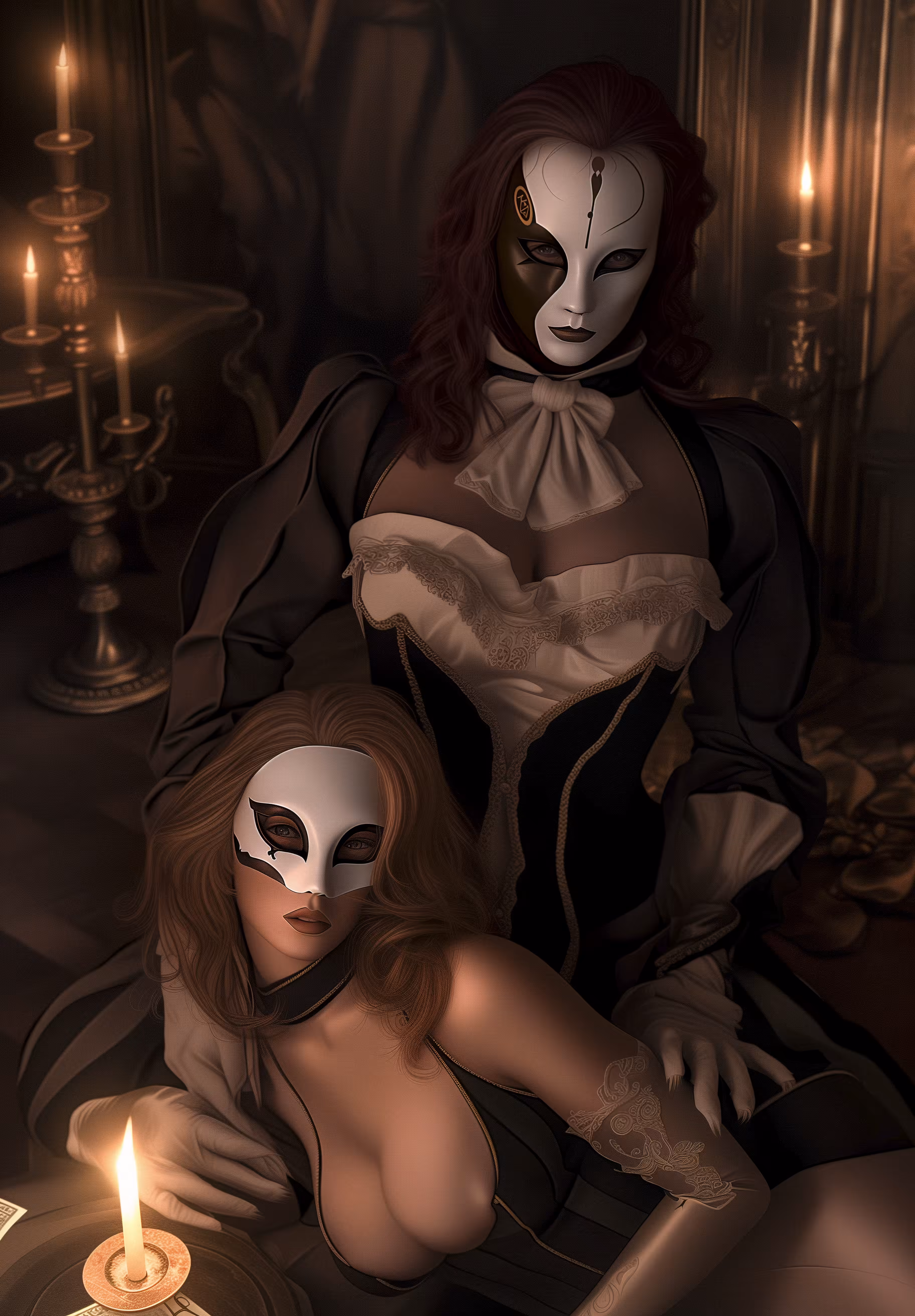 The couple at the secret masquerade