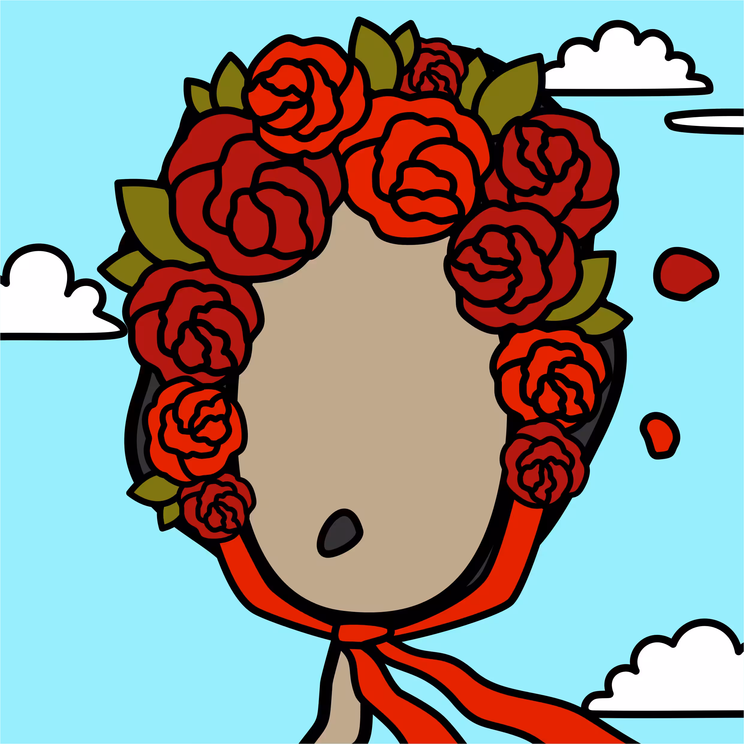 Girl with the rose bandage