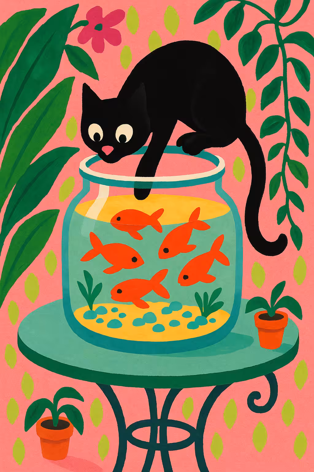 Cats fishing 