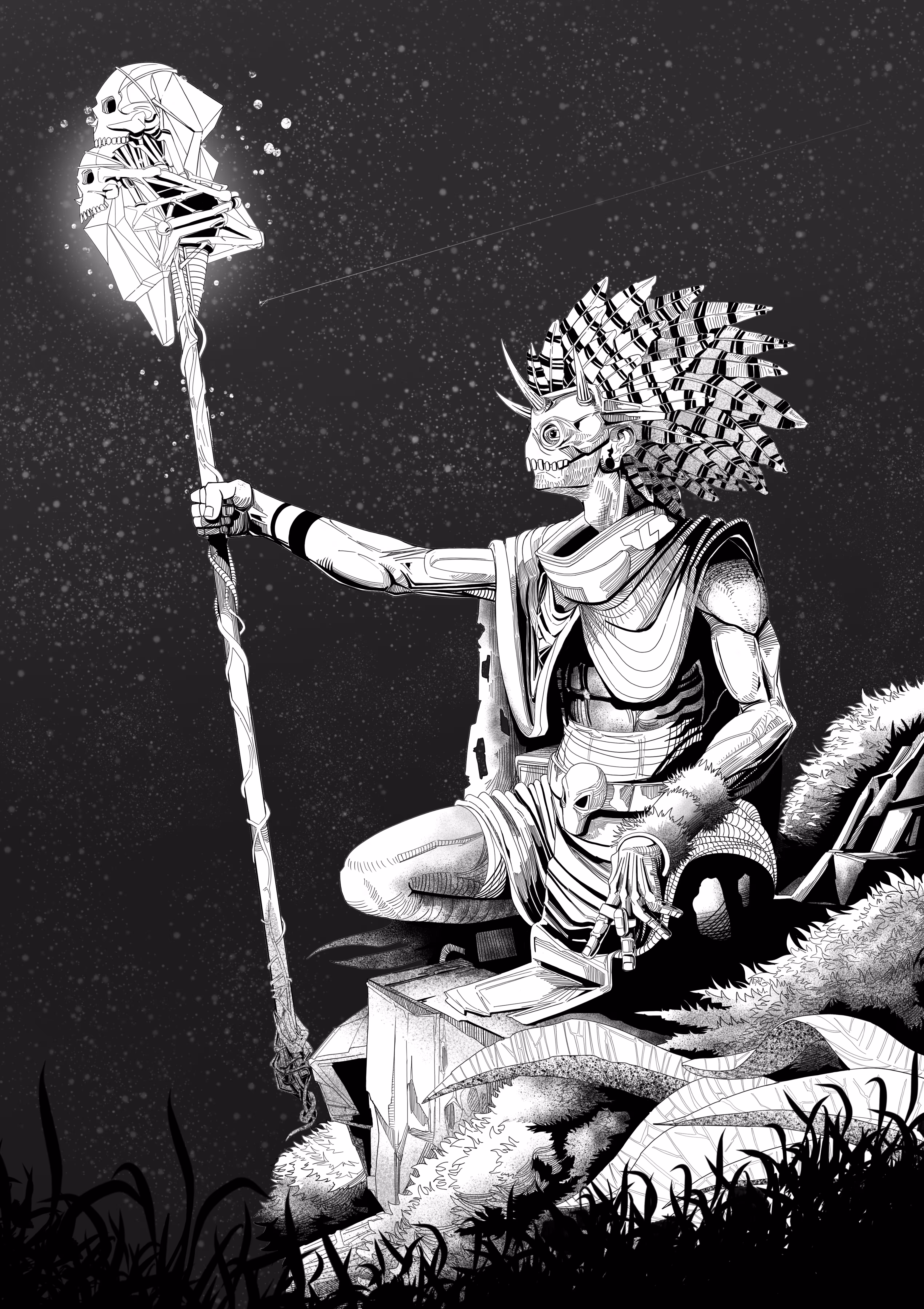 Nightwatch Shaman - Black and White