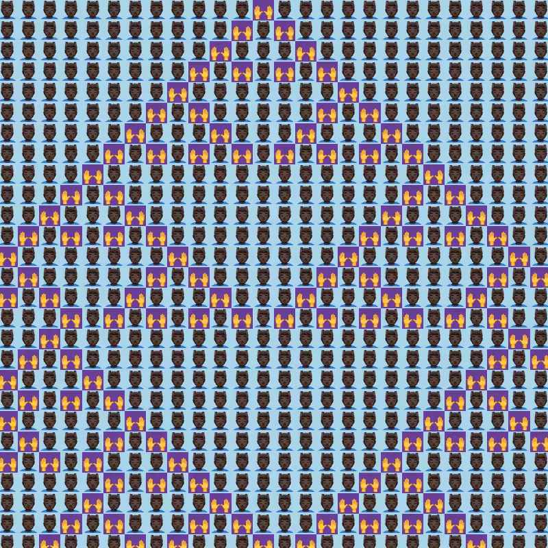 Elementary Cellular Emoji Automata #80