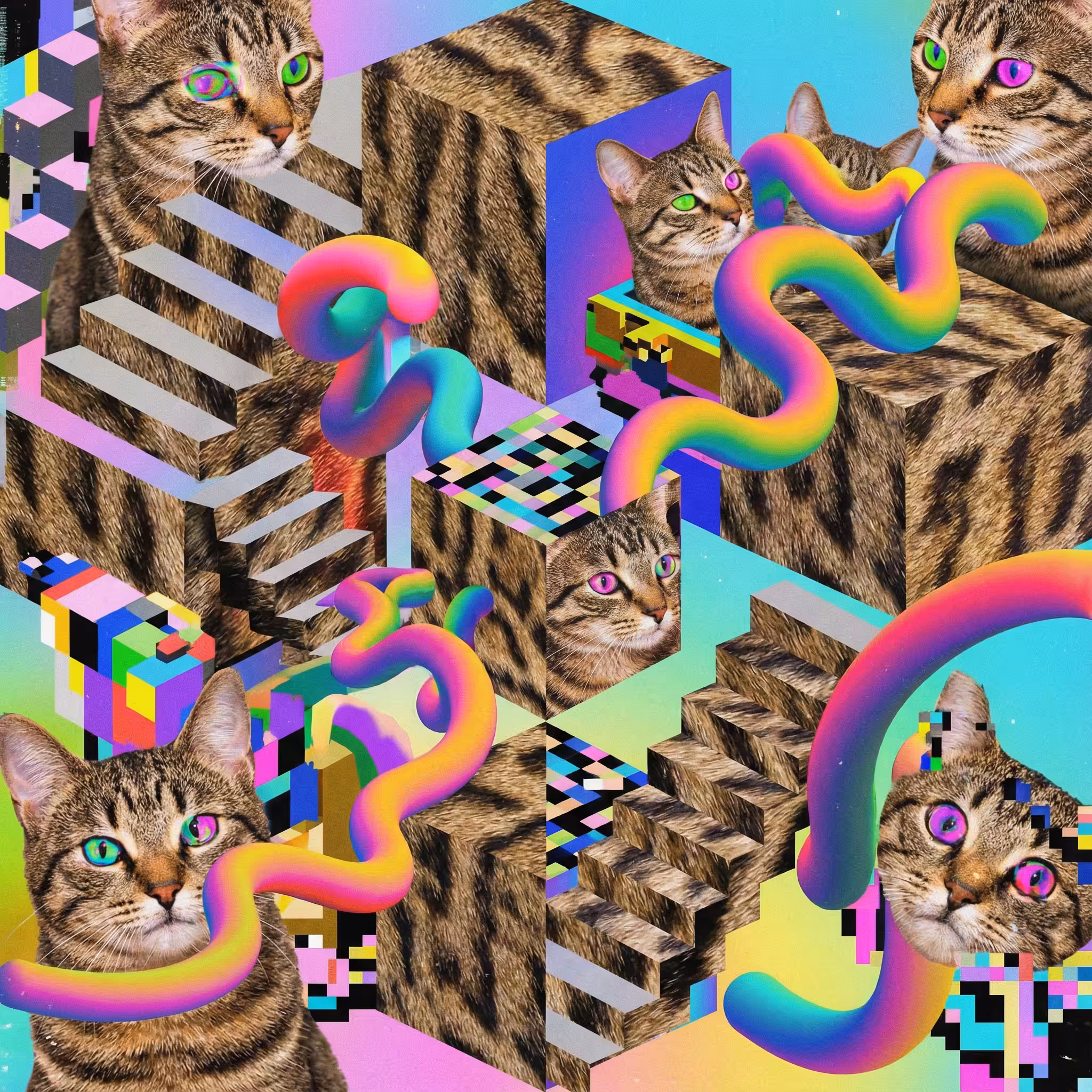 abstract cats #77