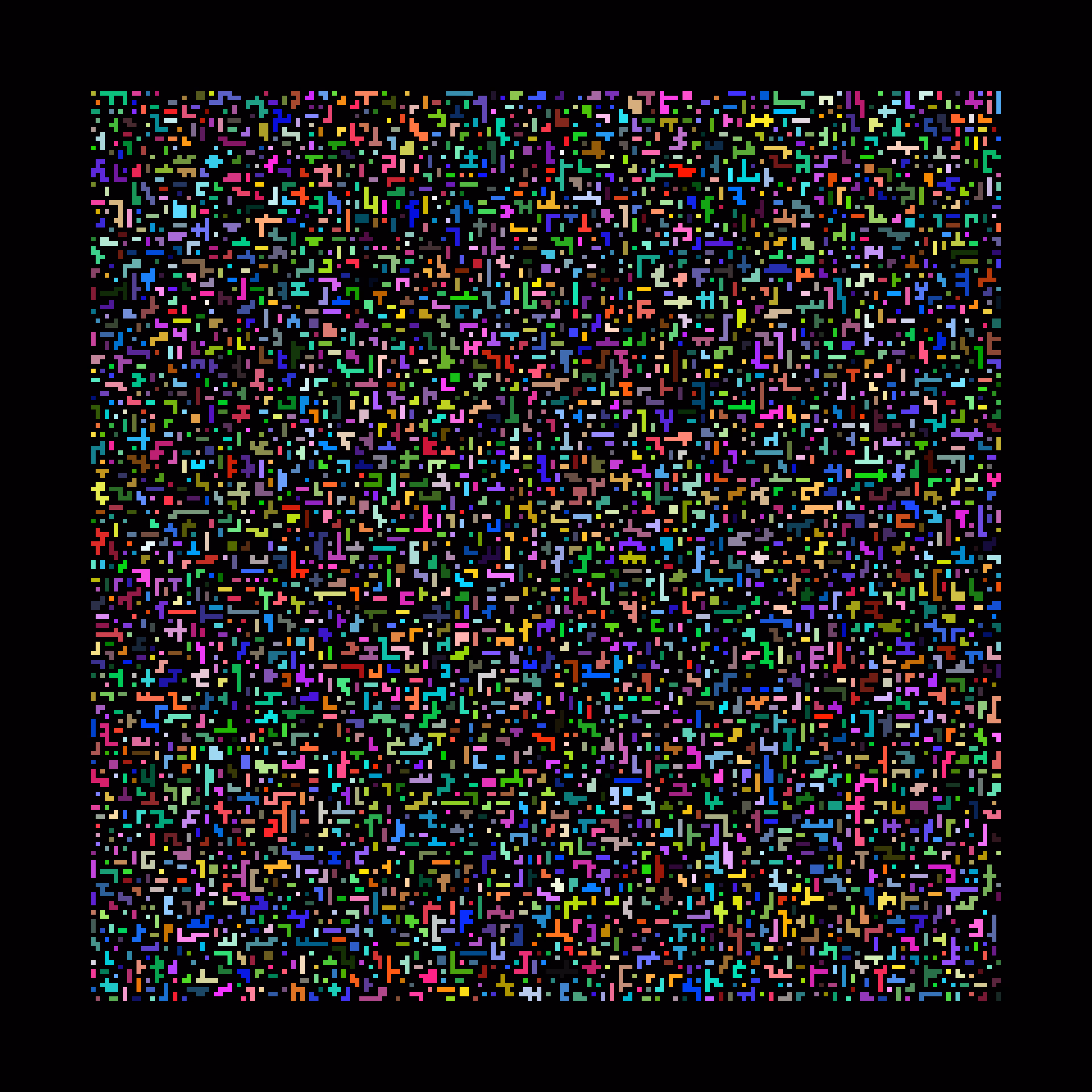 Coded Mask Project. Seed=5122021143126. 200x200 elements. ClusterSize=10. Aperture = 30%.