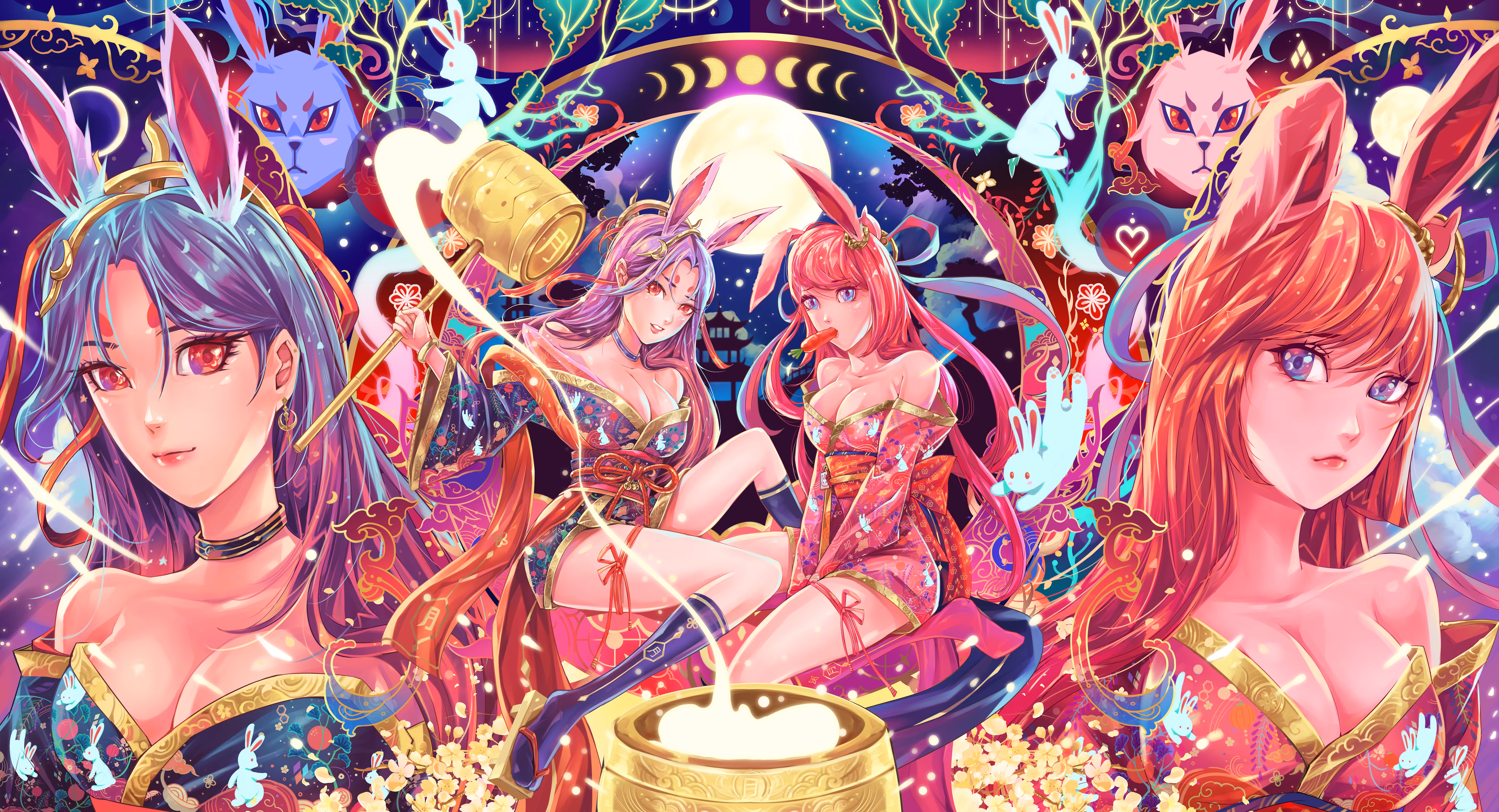 #05KAWAII HATO Mystic Moon w  Usagi and Tsuki chan
