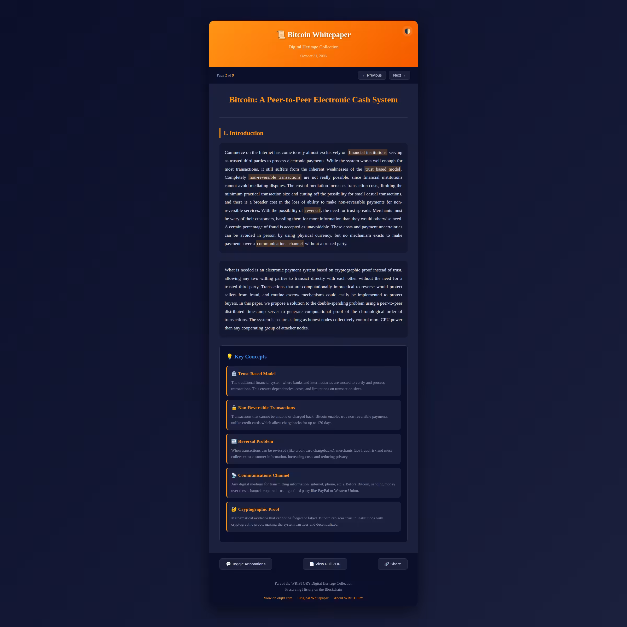 Bitcoin Whitepaper: Introduction (Page 2/9) 