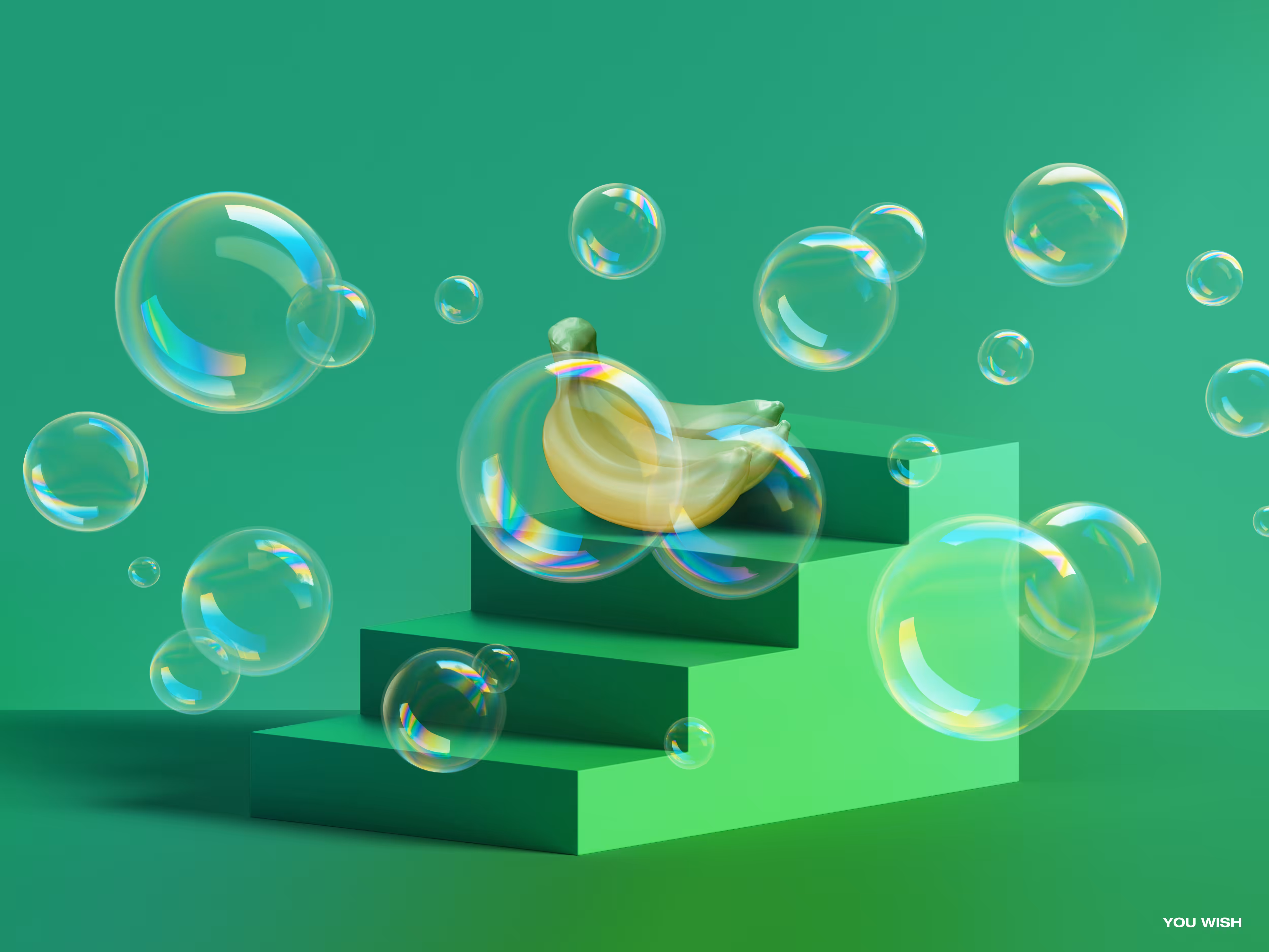banana ladder with bubbles