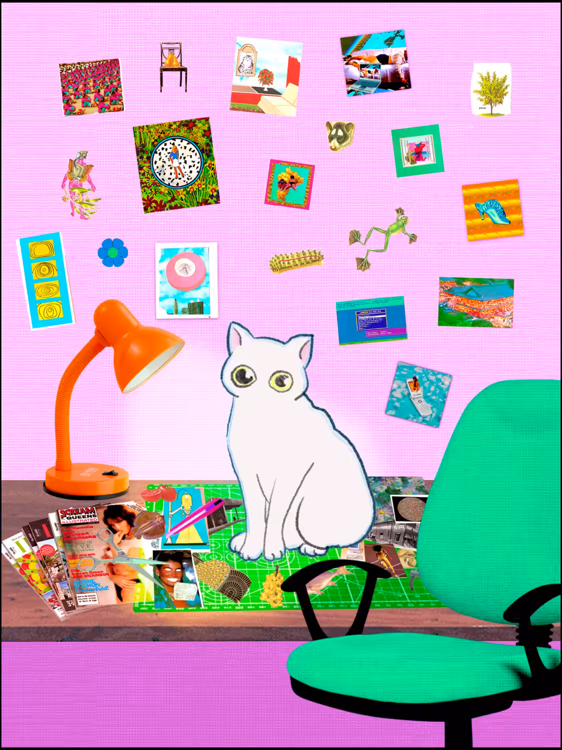 Yawning kitties: Pelusa collage