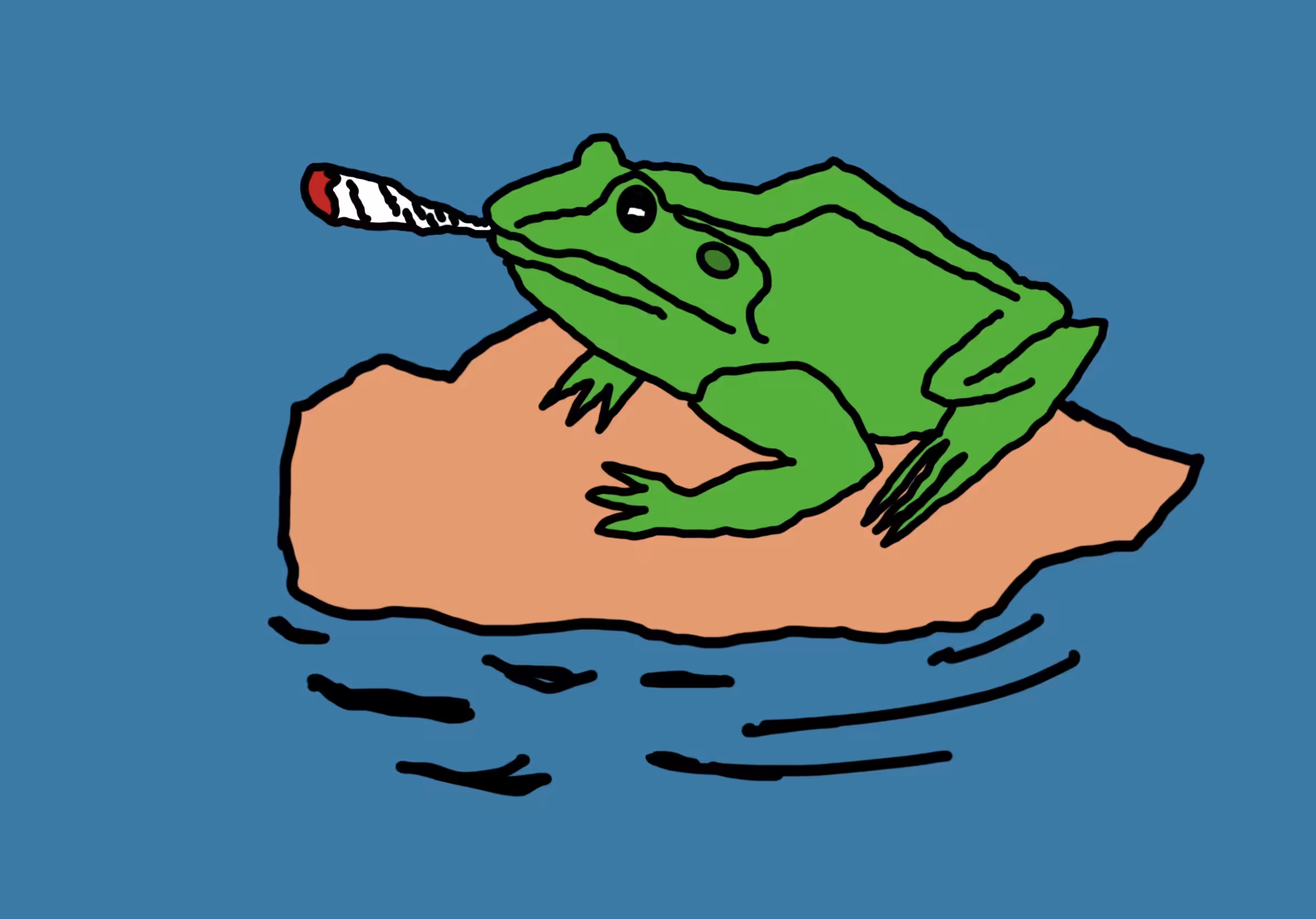 GM! editions: GM! #65 - smoking bullfrog on a rock