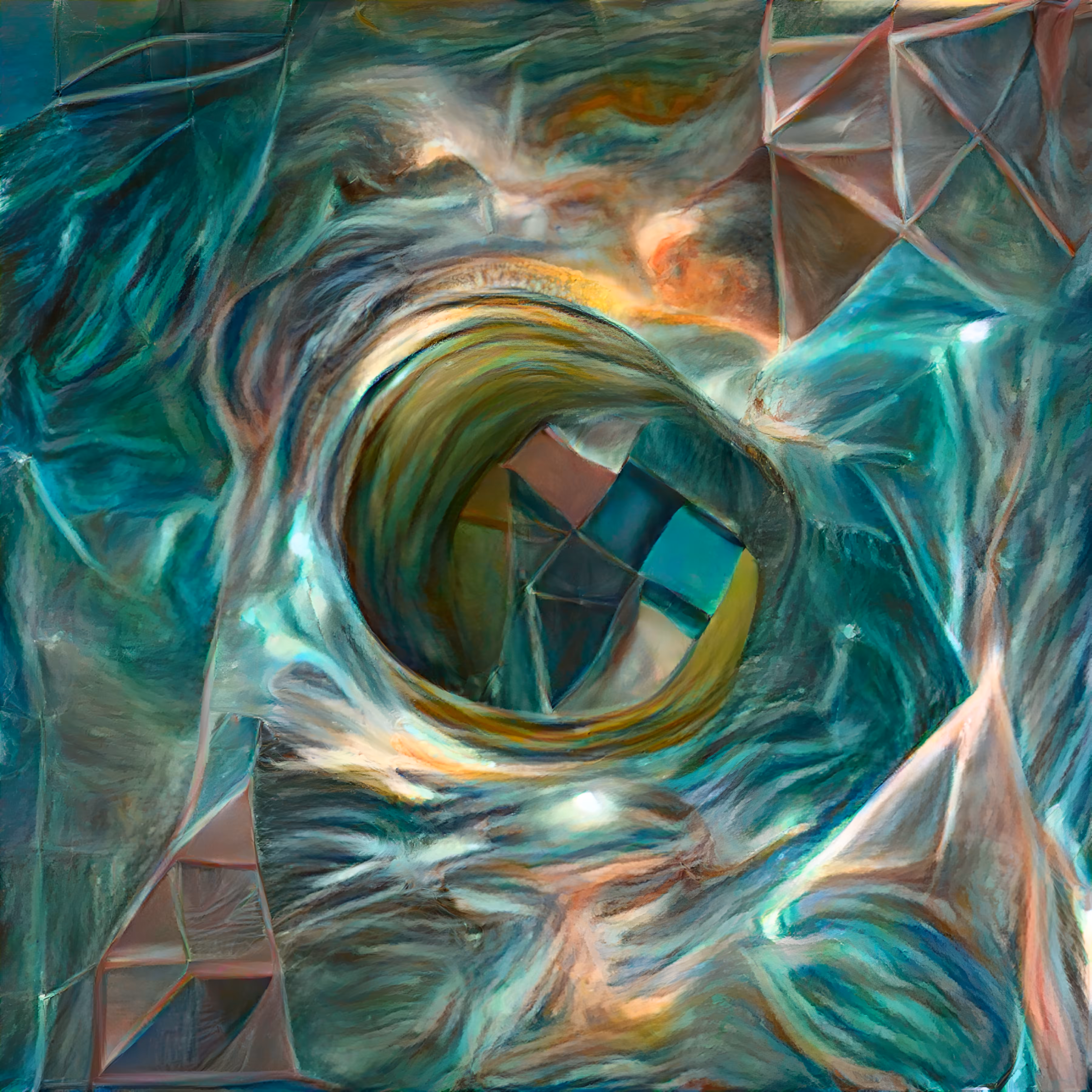 Blue Marbling with AI Twist