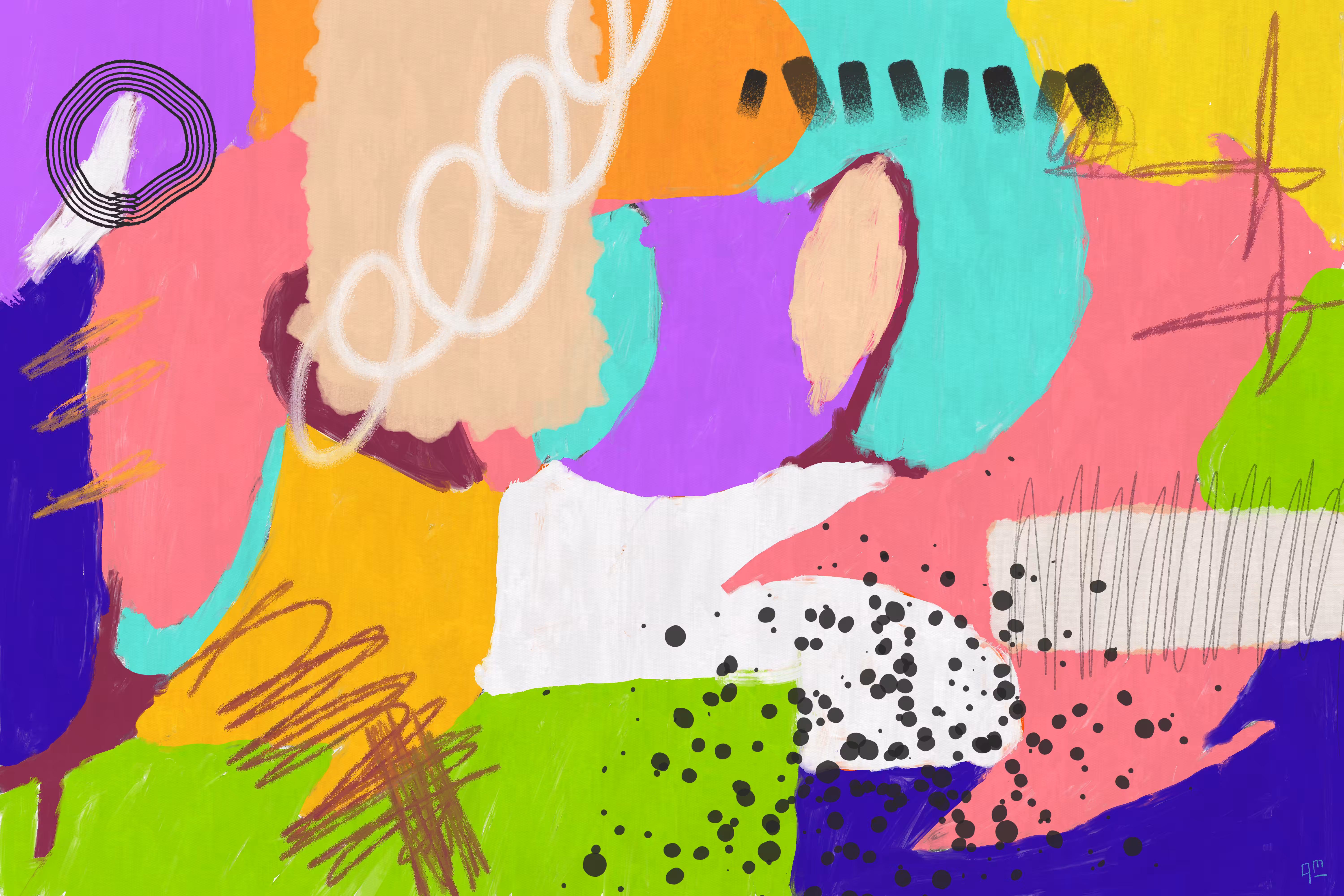 circle with splatters
