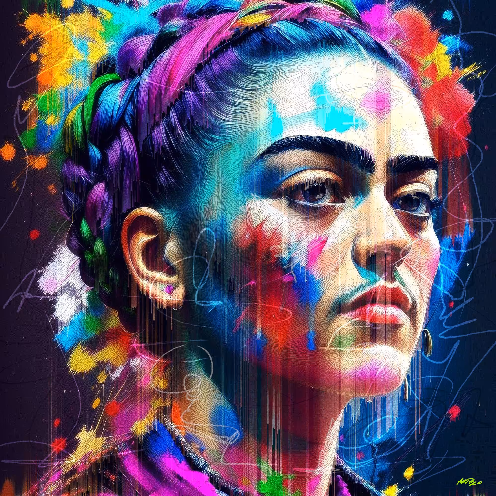 Frida Kahlo #02 Digital Art NFT Card #pxflow by ArtH2O