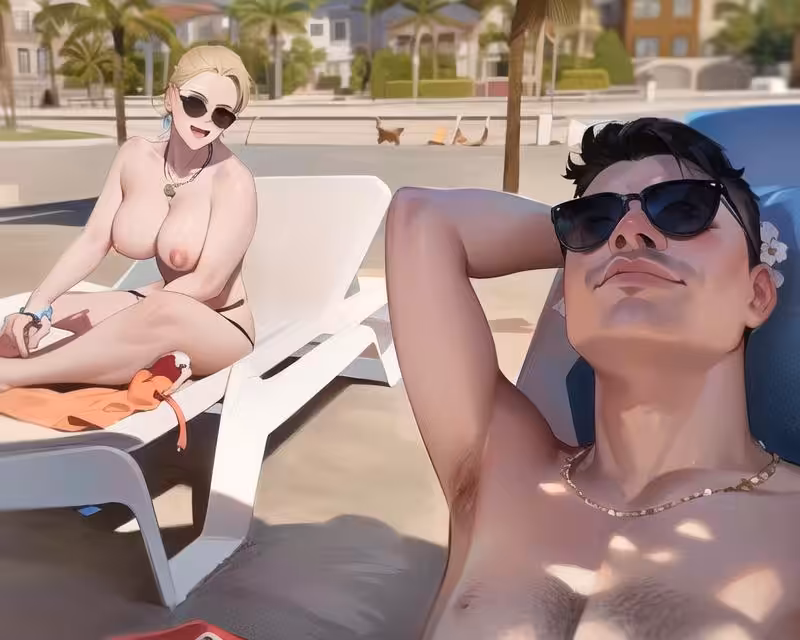 Valentina's First Topless On the Beach