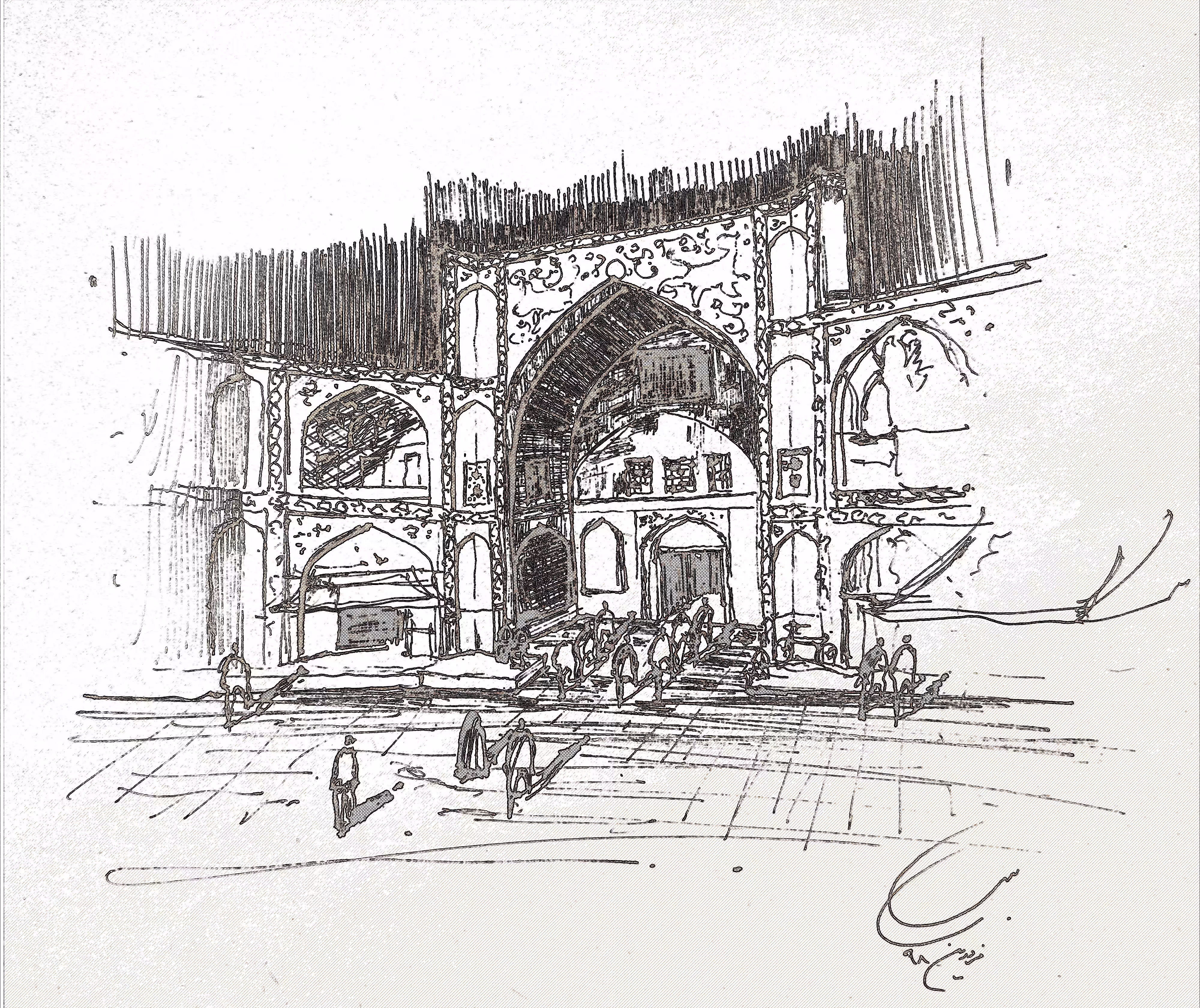 Qeysarie Gate in B & W