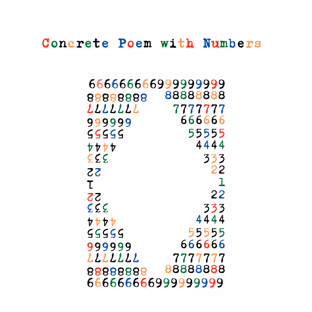 Concrete Poem with Numbres - Technicolor