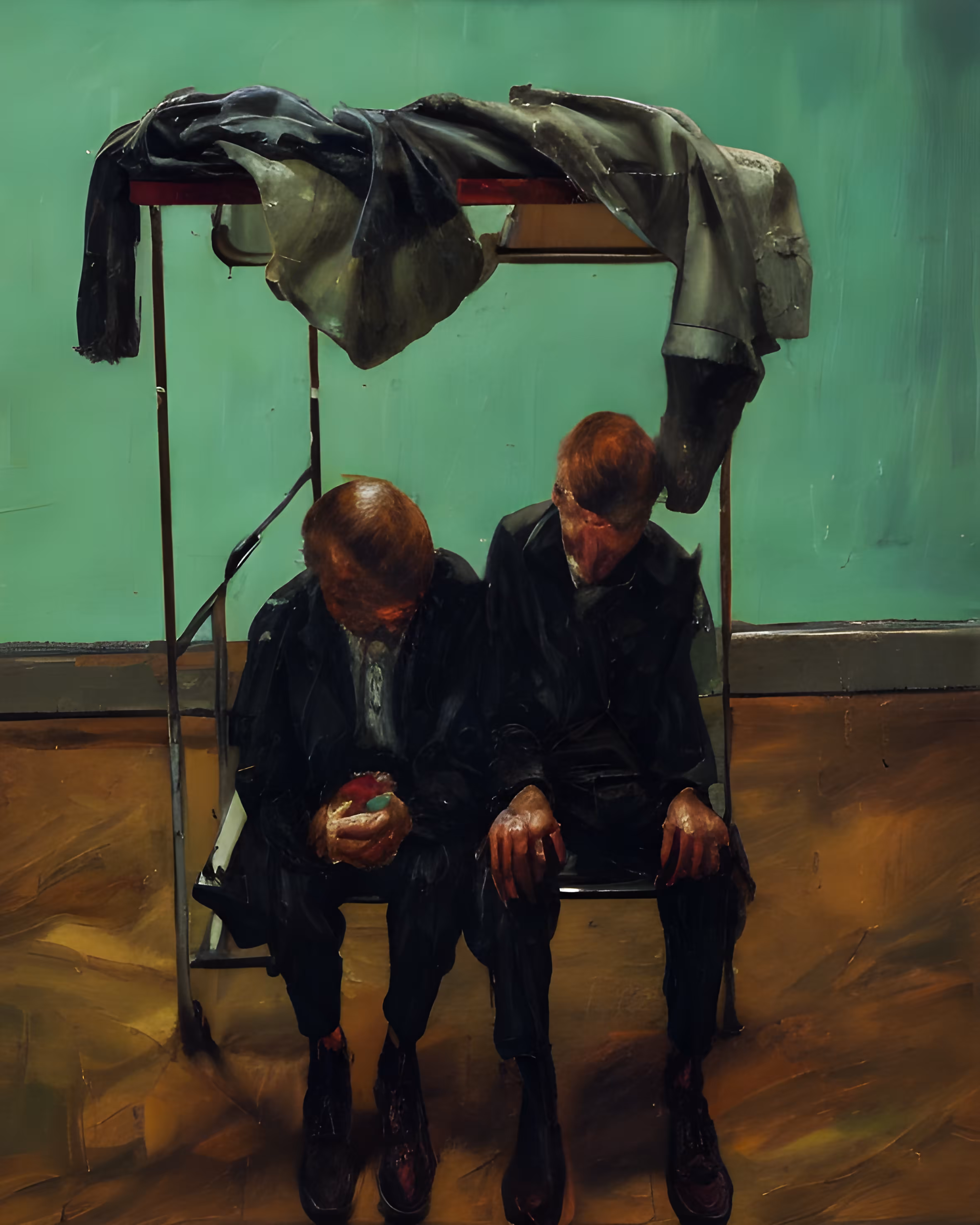  "Infinite Silent Conversation: Pair in an Abandoned Setting"