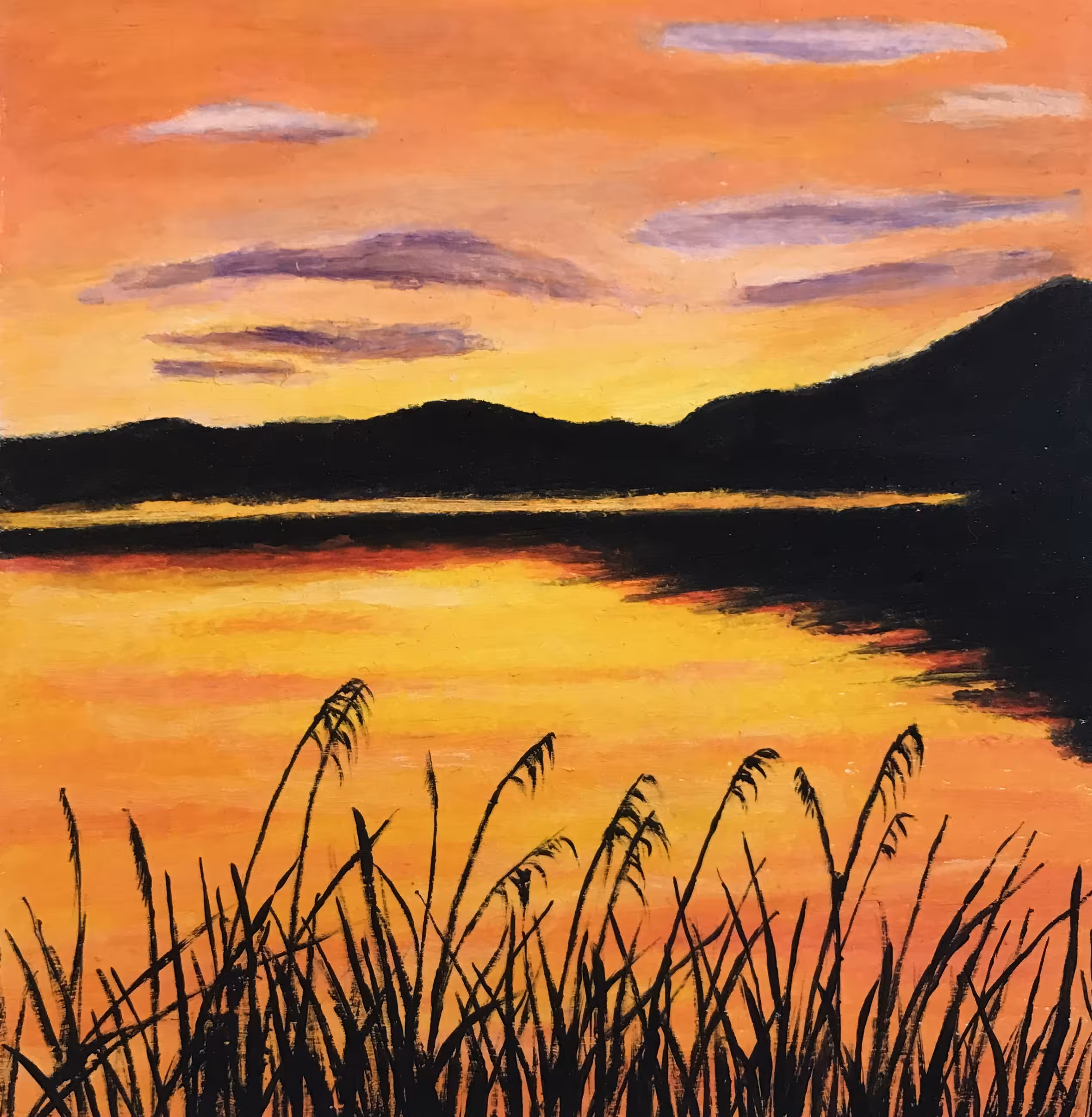 The lake holds the Sun 