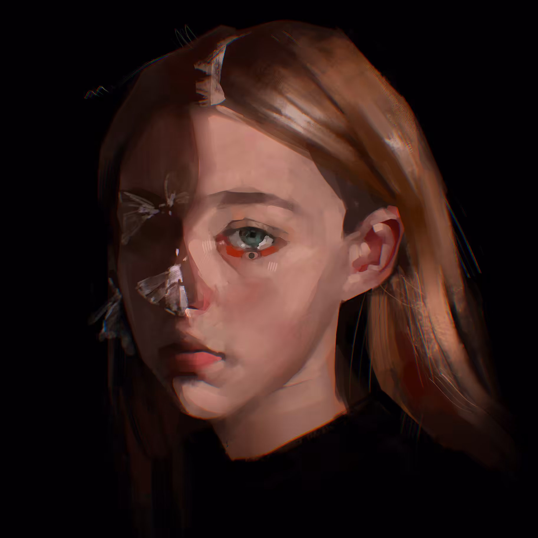 Portrait with butterflies