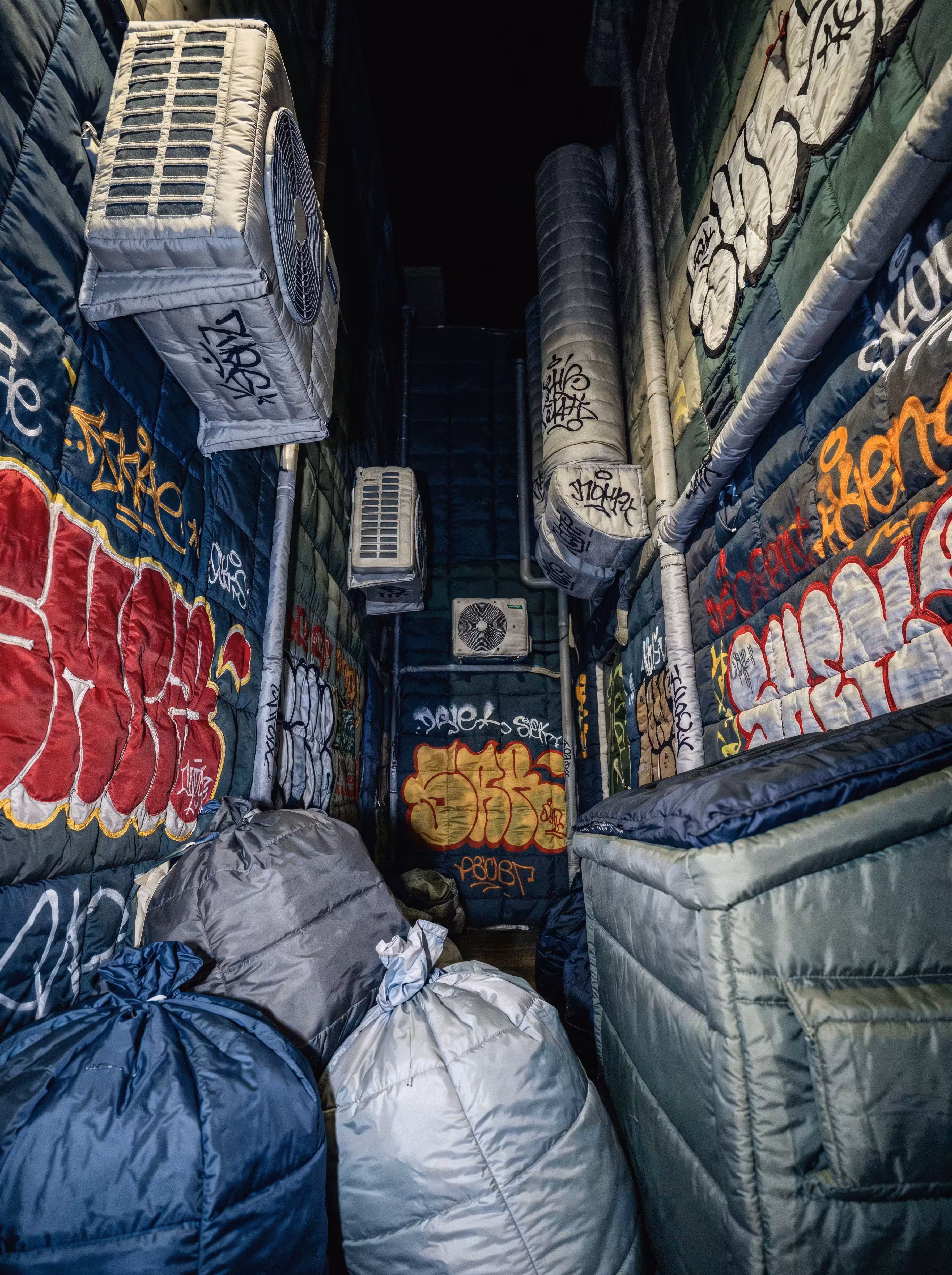 between walls