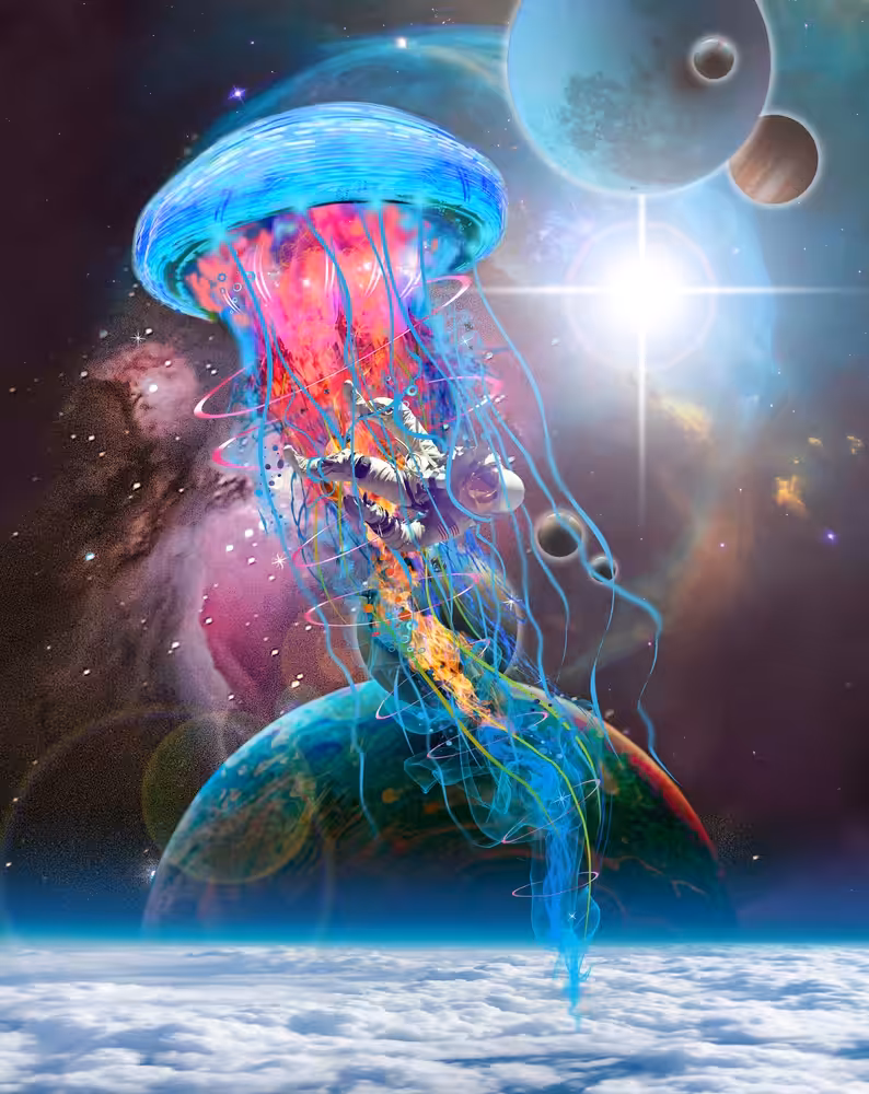 Space Jellyfish Captures Astronaut