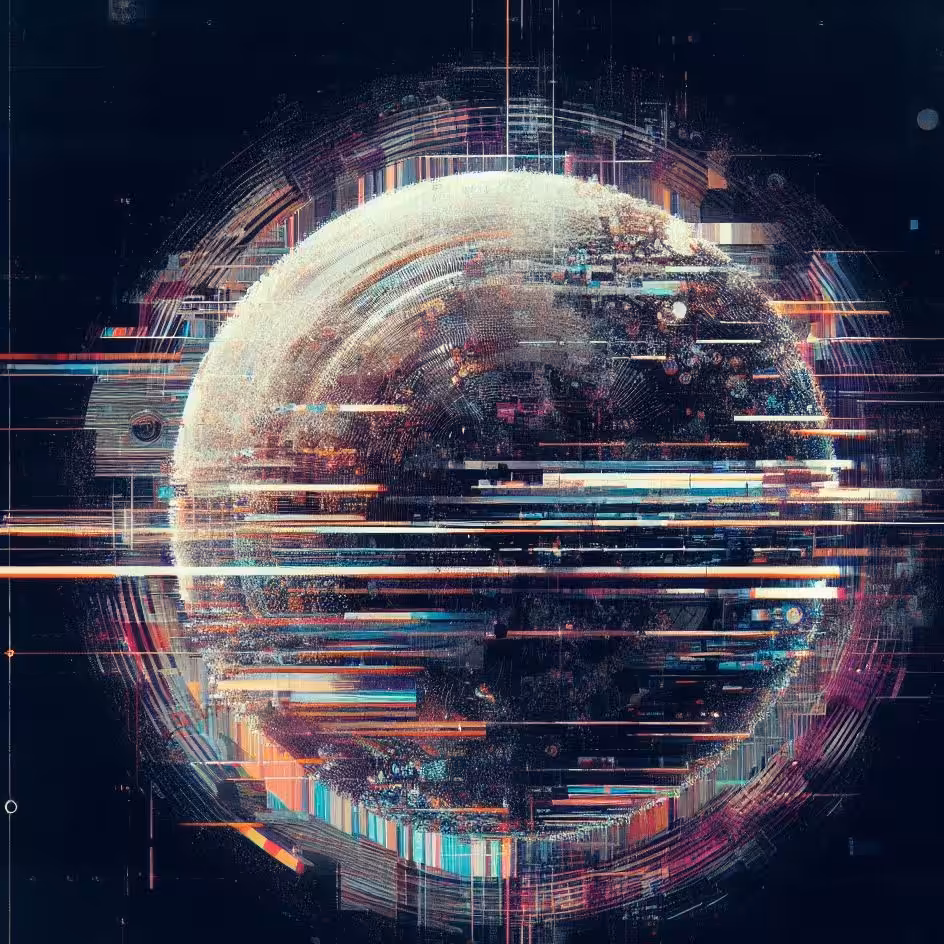 circle glitch art