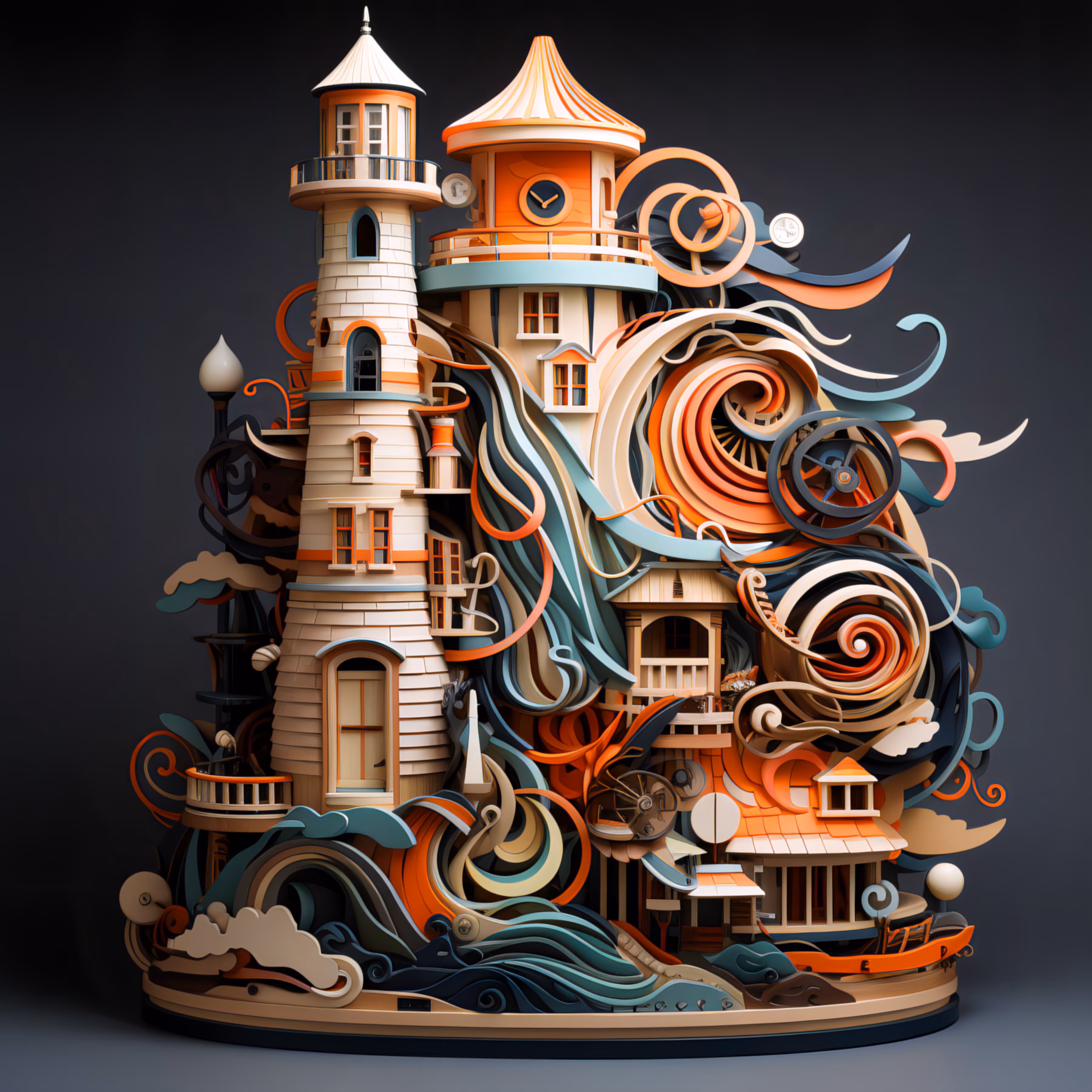 Intricate Lighthouse in Toy Tech