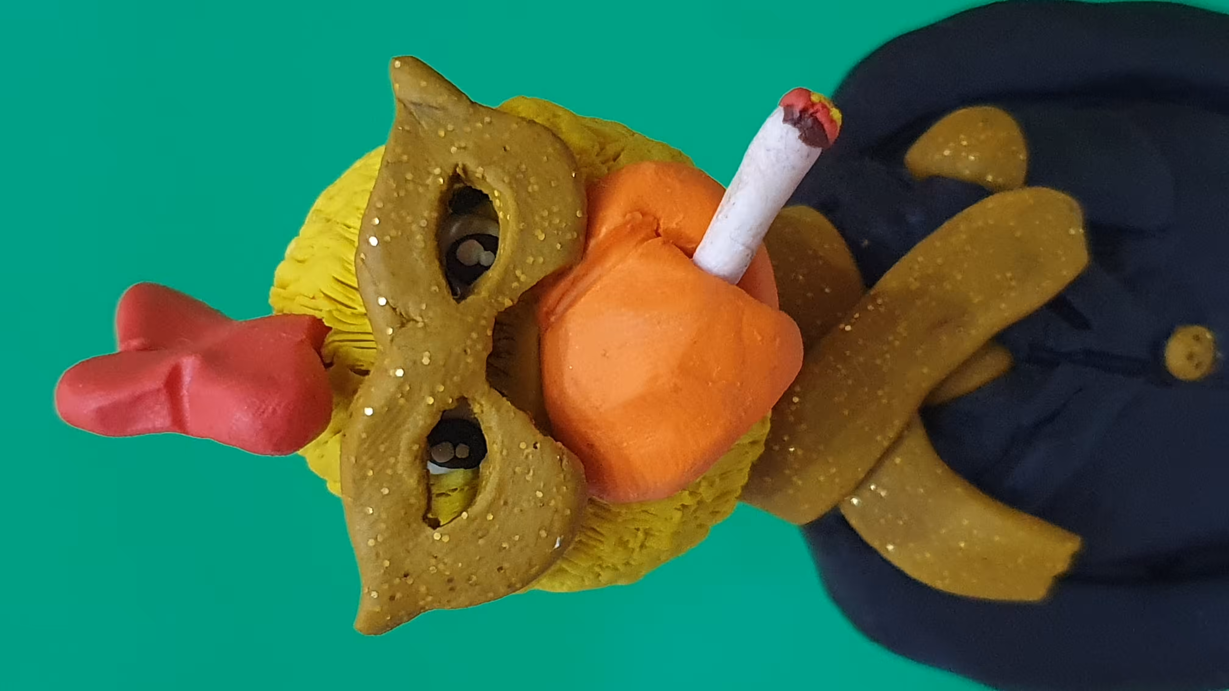 #43 Clay Collectible Chicken With Mask