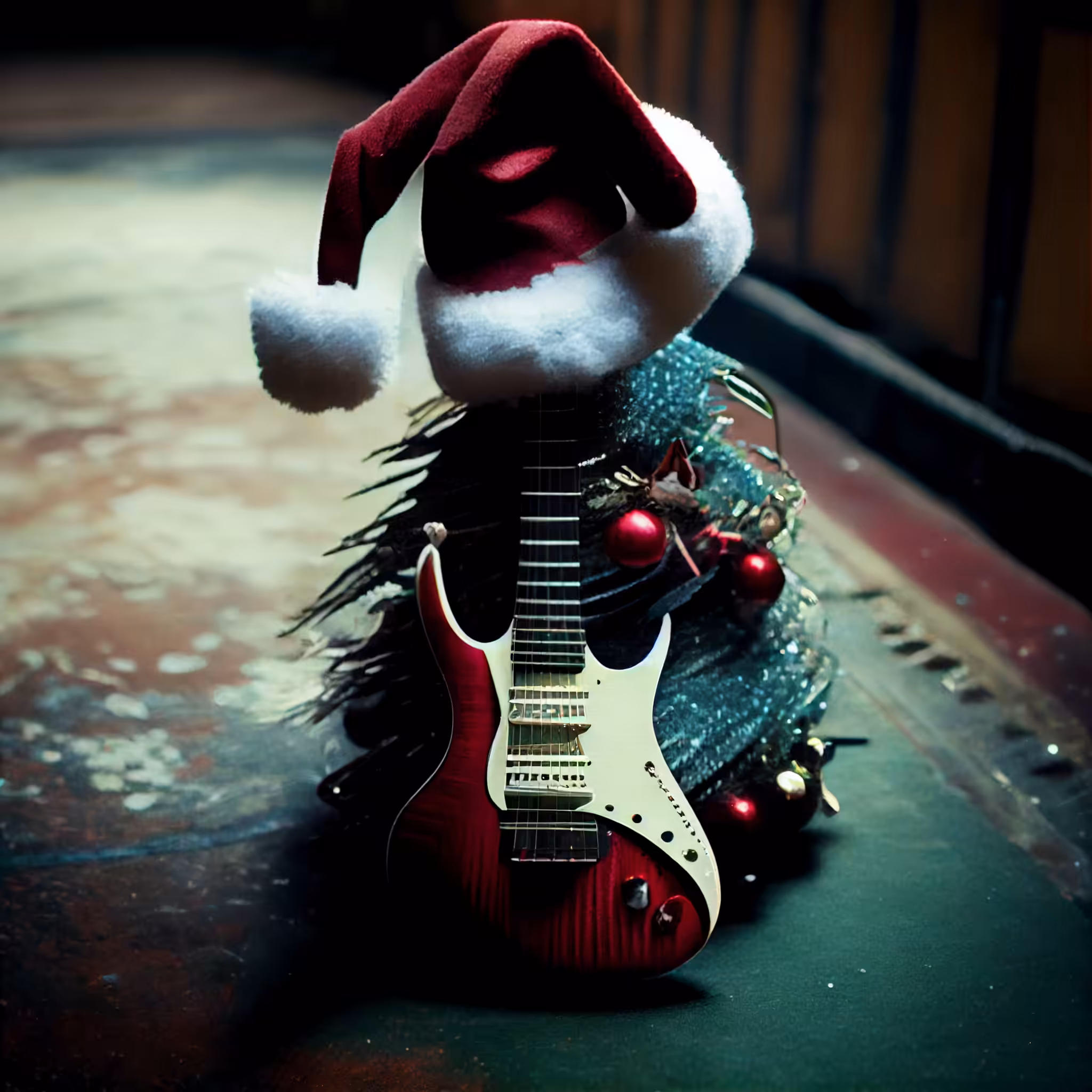 Psychedelic Art: Christmas guitar