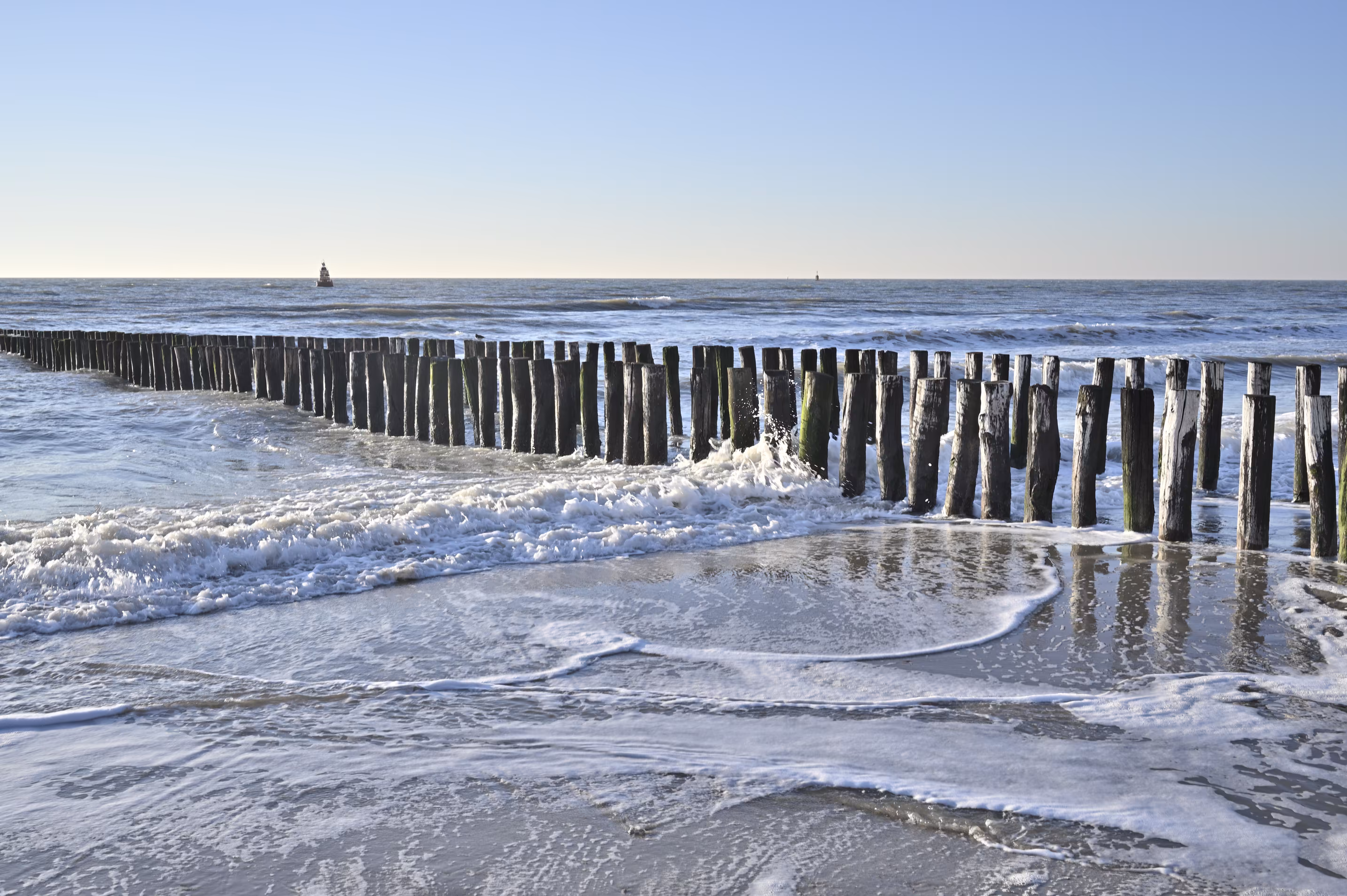 North sea coast in December (blue)
