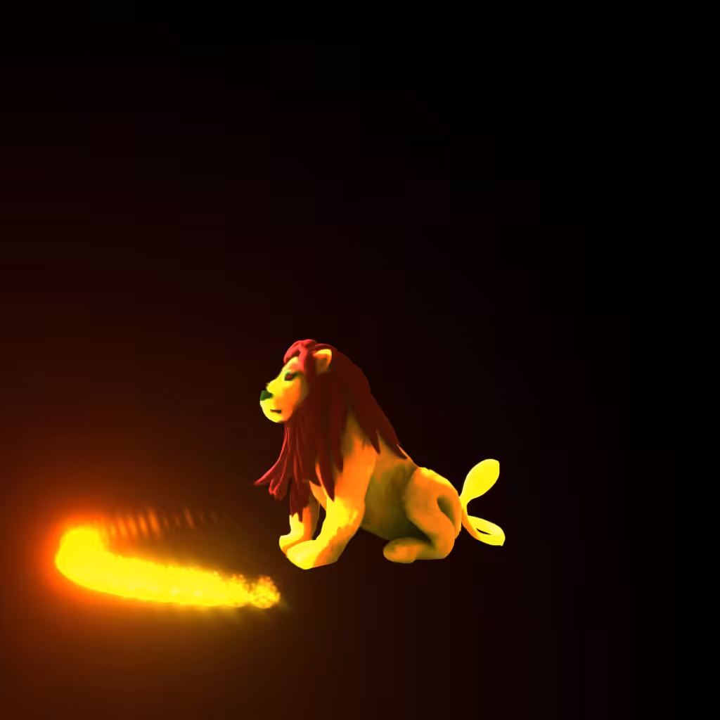 Lion in the Fire Ring!