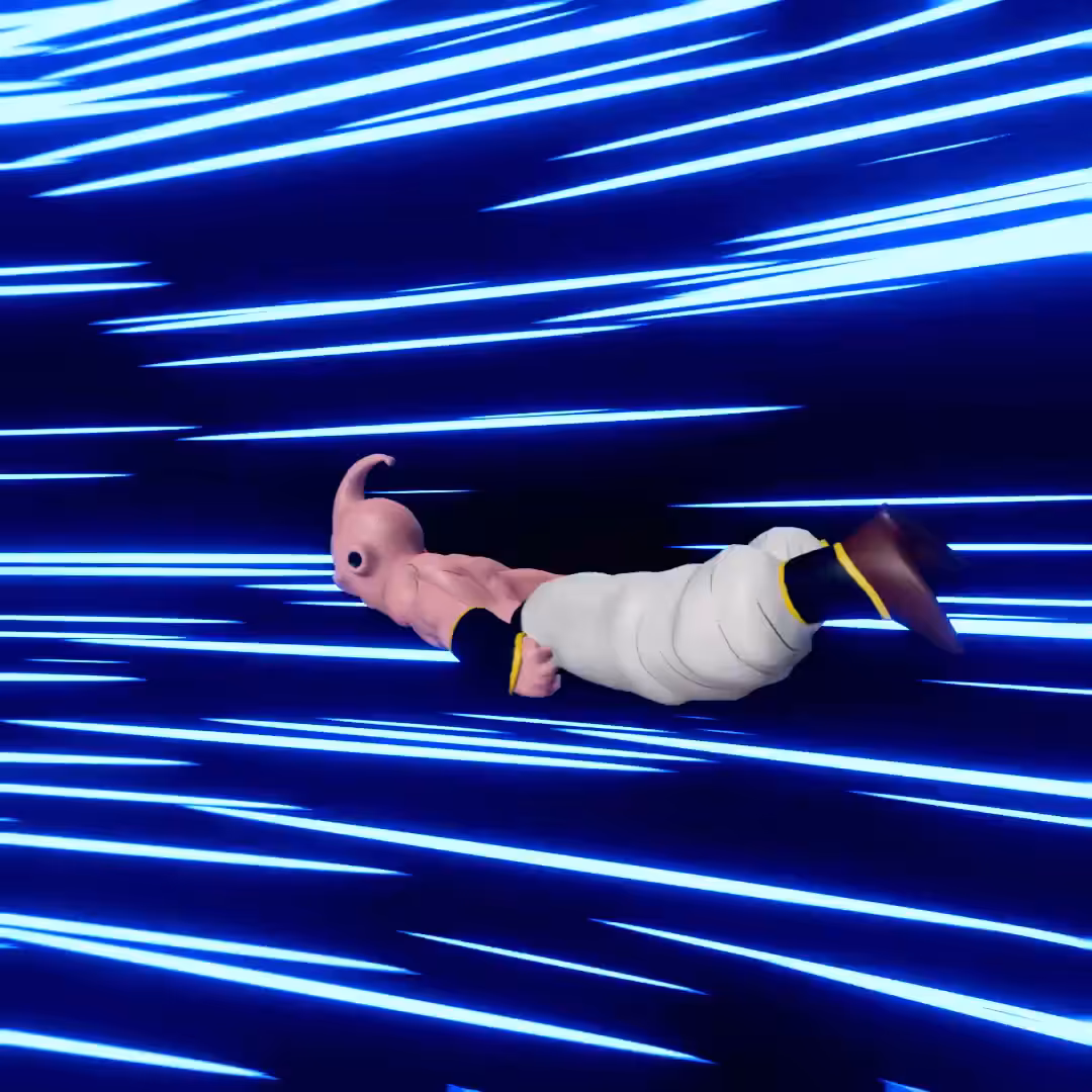 Kid Buu flying