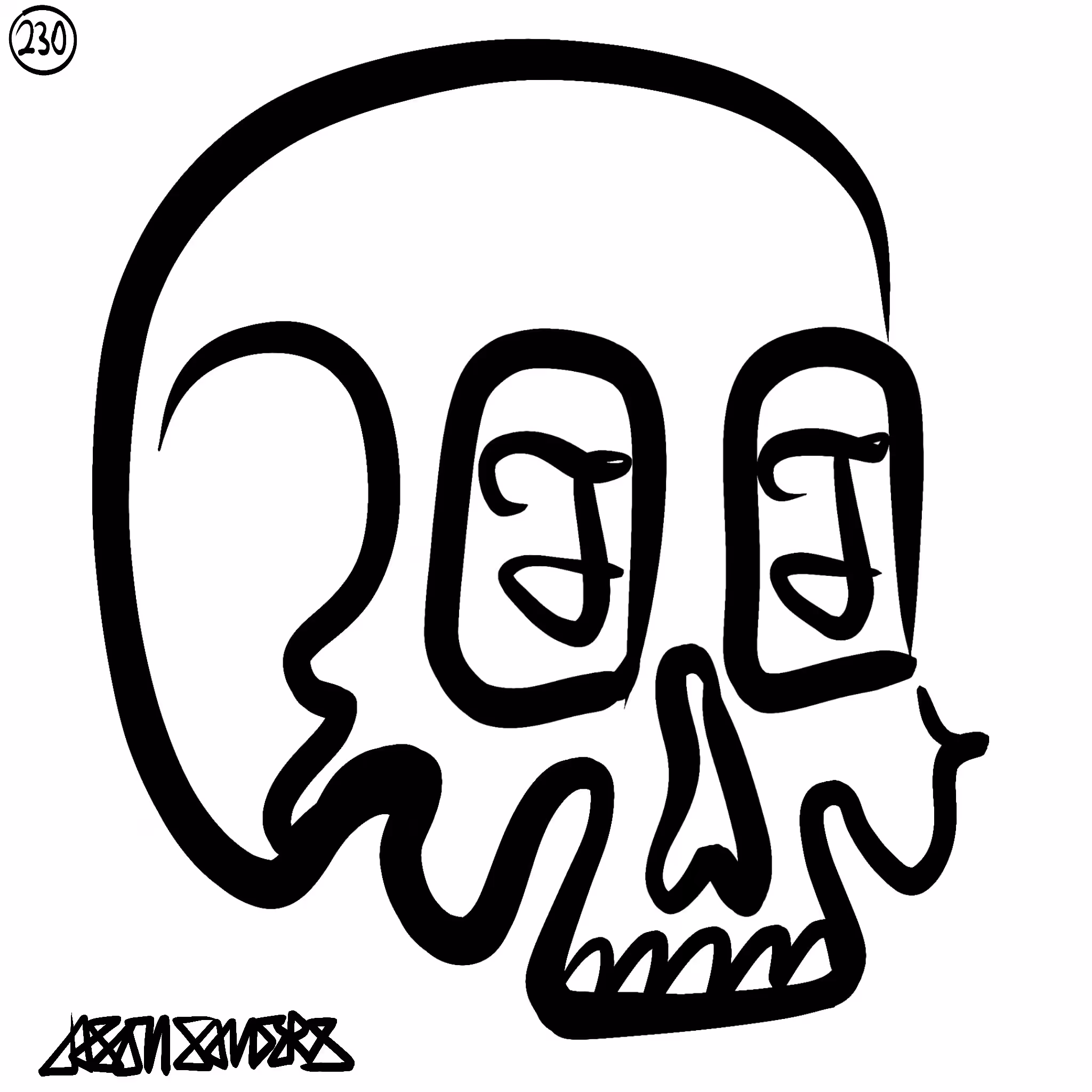 Skull Lines “Seventy-Three” By DrainedEye | #230