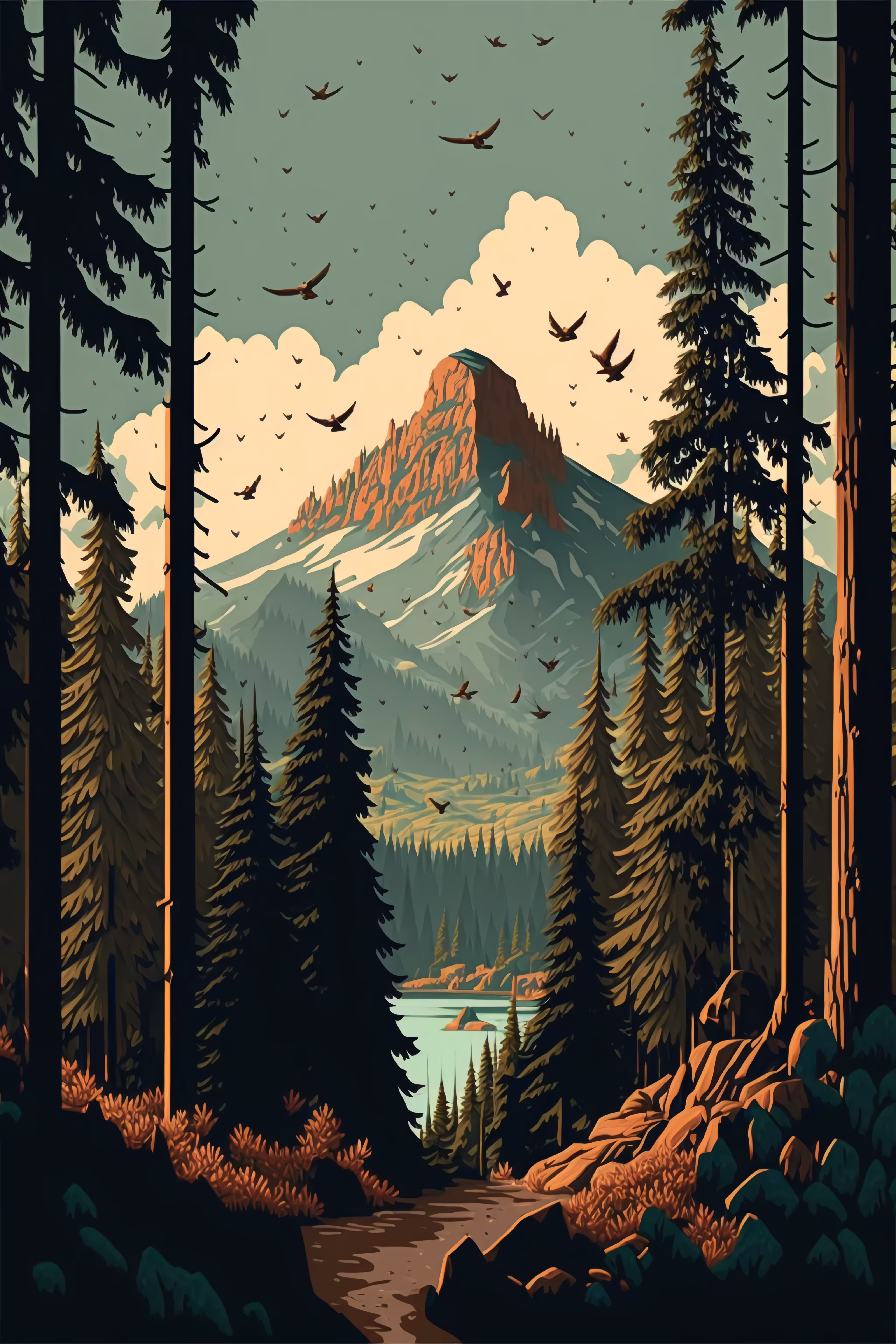 Sunset in The Forest