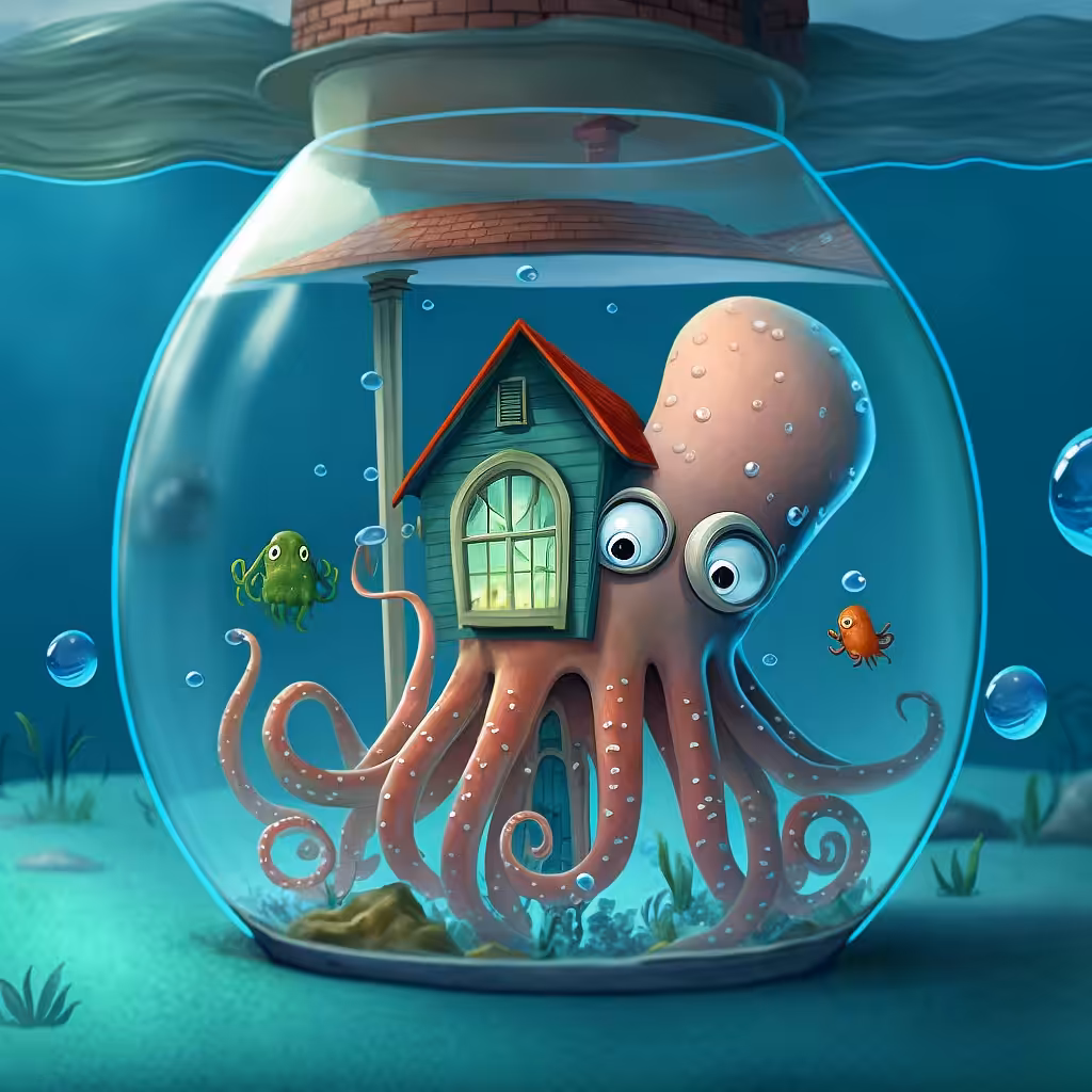 Wise squid must own a house