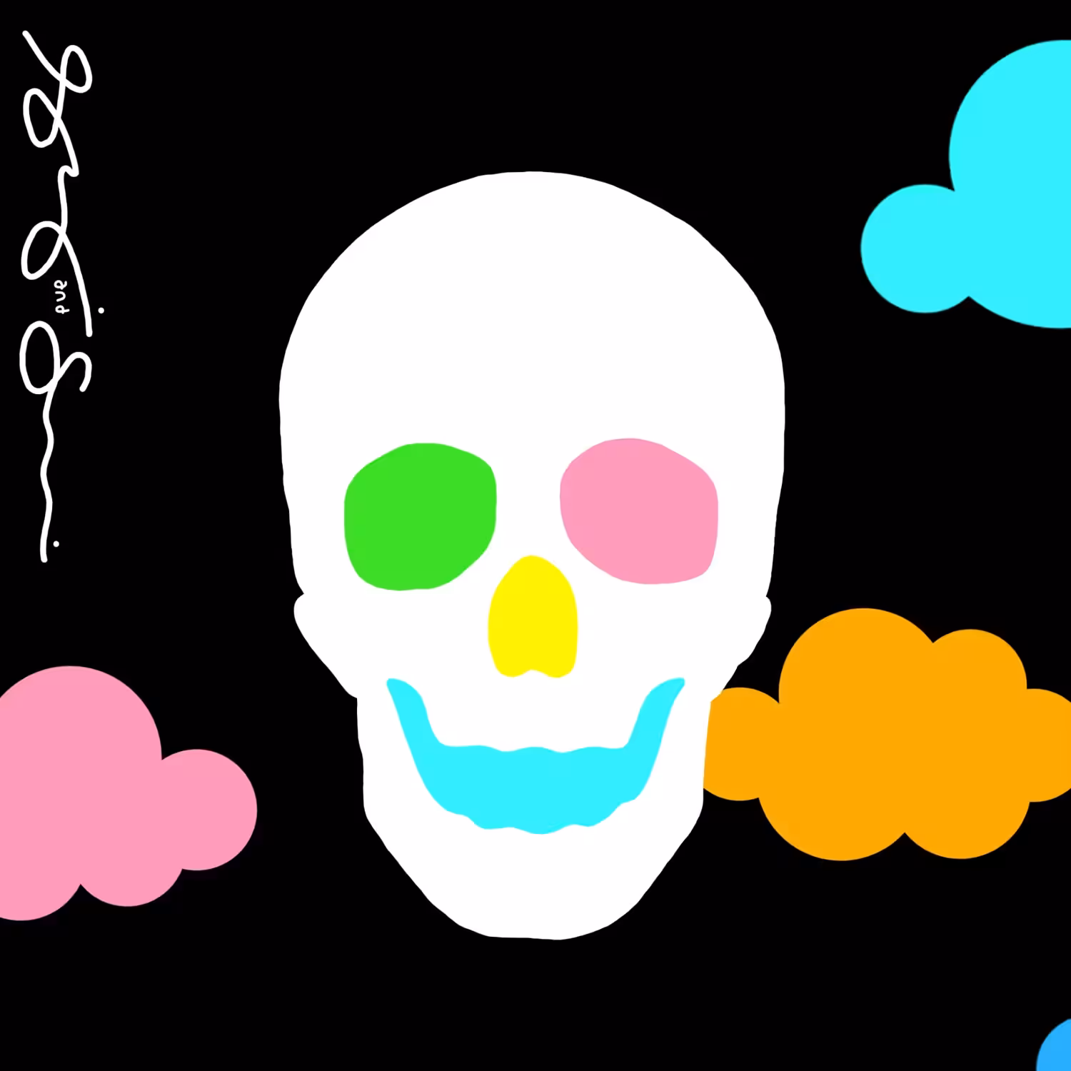 skull and clouds by shelby and sandy
