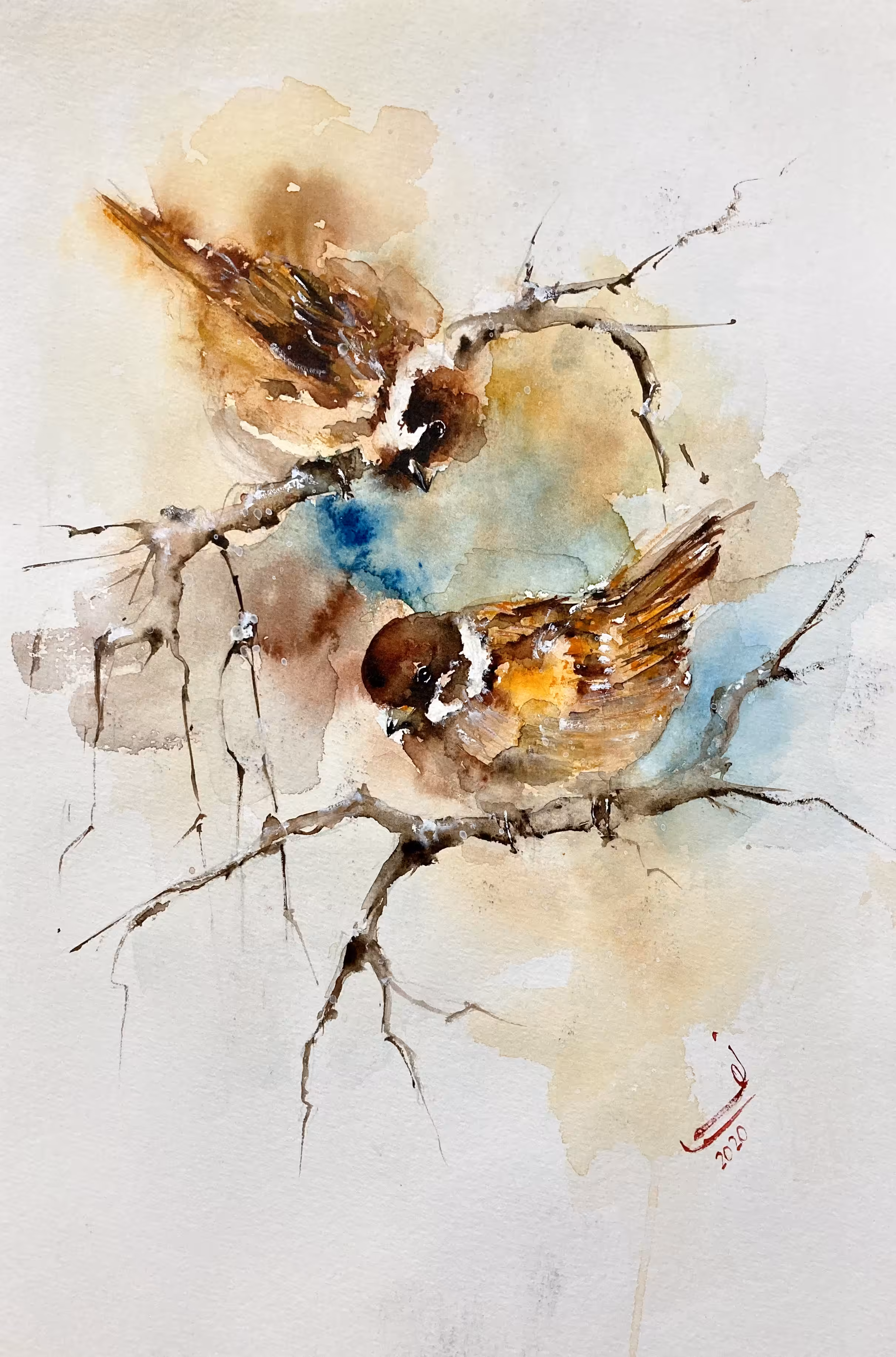 Sparrows in love