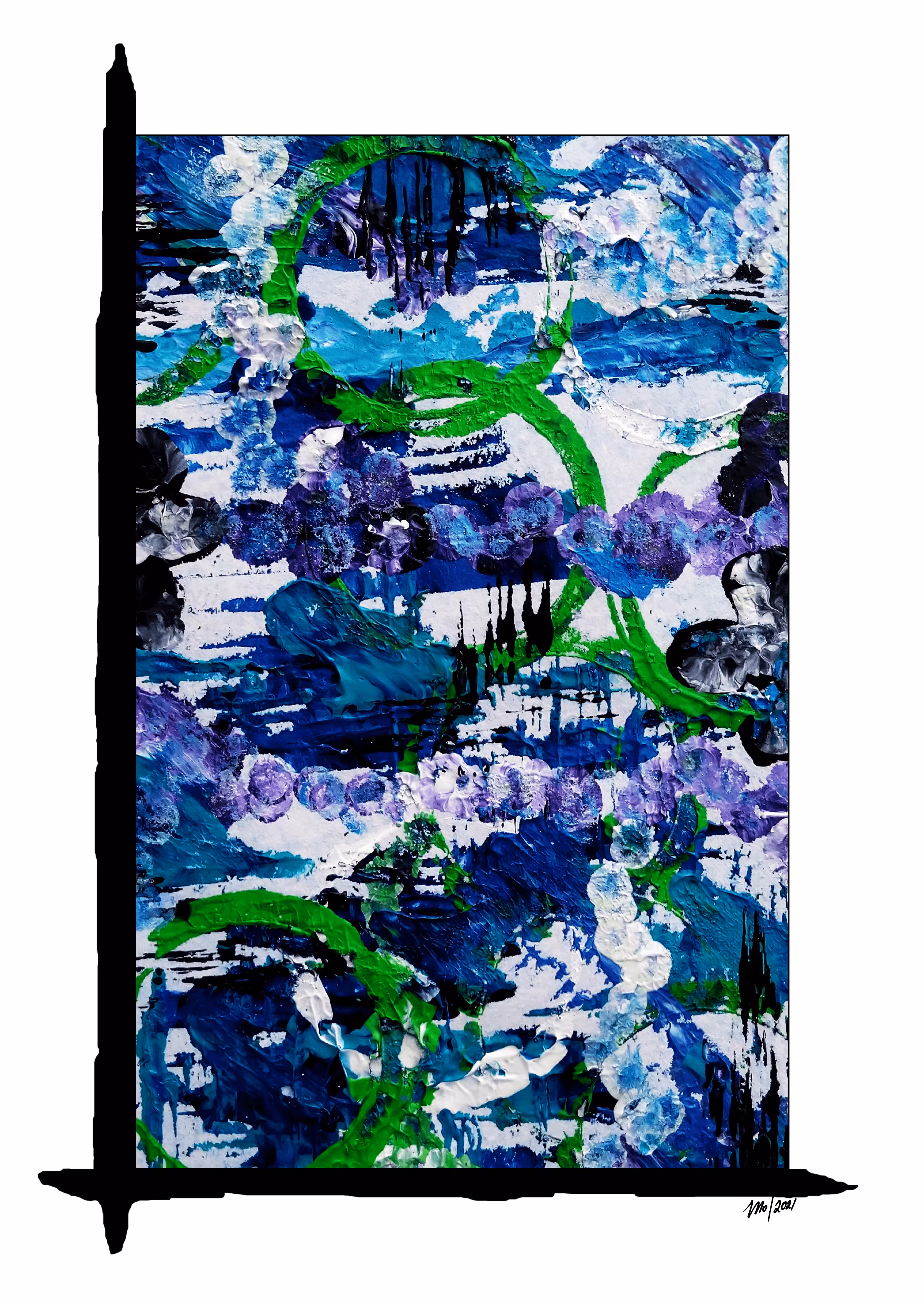 Water Worlds #2 (Blue Series) (framed)